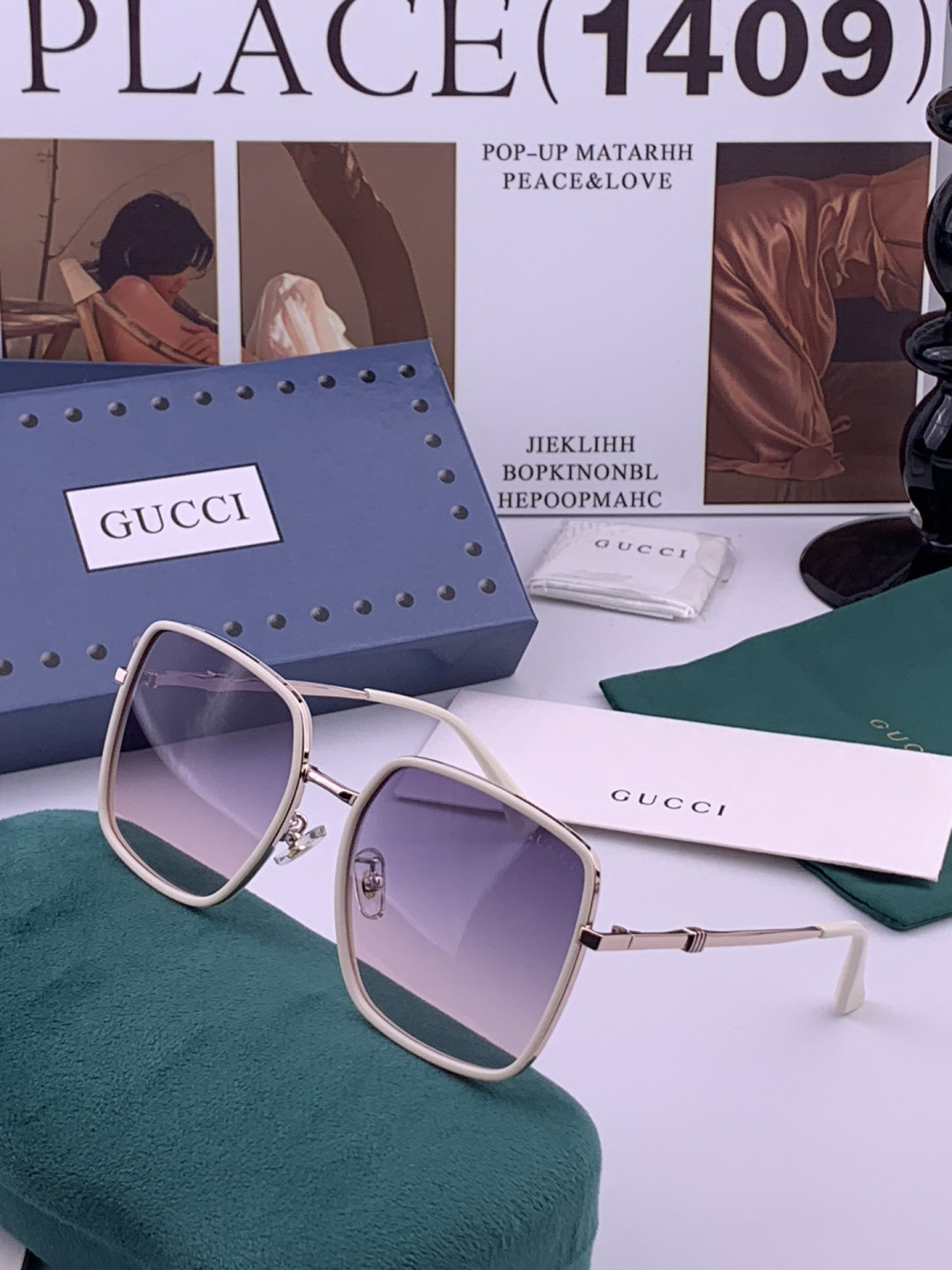 🔺 【GUCCI-偏光太阳镜】开春新款 潮流爆款 时尚圆框偏光太阳镜 高品质 佩戴舒适 网红潮款墨镜 女