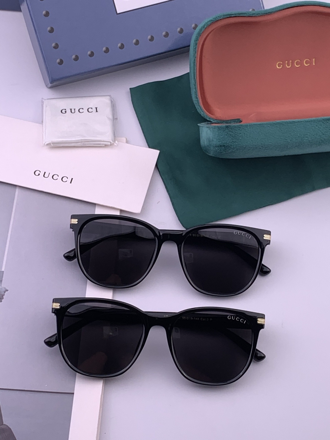 🔺 【GUCCI-偏光太阳镜】开春新款 潮流爆款 时尚方框偏光太阳镜 高品质 佩戴舒适 网红潮款墨镜 女