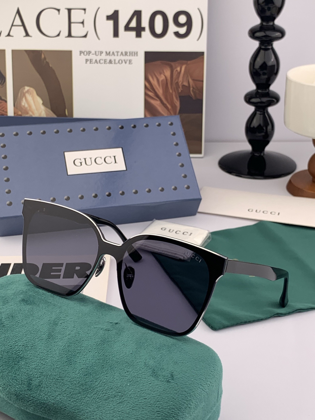 连体镜GUCCI开春新款一体镜 大框太阳镜男女同款 😎 爆款大框尼龙太阳镜 超逼格超酷 镜腿品牌设计感强