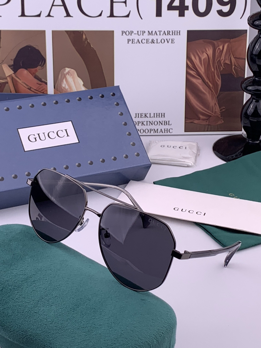 Gucci 🔥  高品质男女款墨镜   👍 进口宝丽来偏光镜片  🔥蛤蟆镜 开车钓鱼都可 🔥百搭显瘦墨镜
