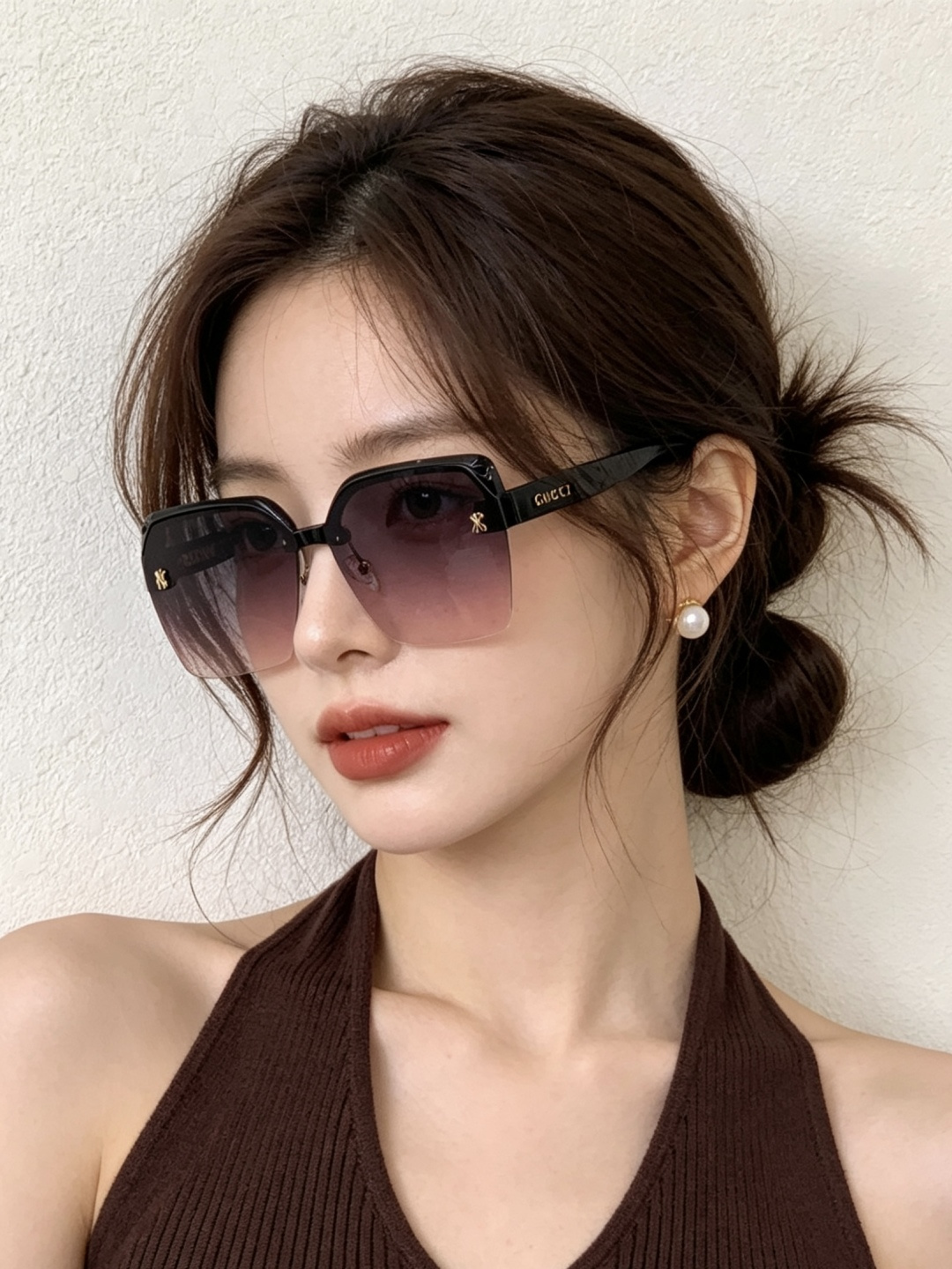 【TR偏光系列】Gucci   经典的方框设计，不挑脸型，无论搭配大衣还是连衣裙都非常显气质偏光镜片预防
