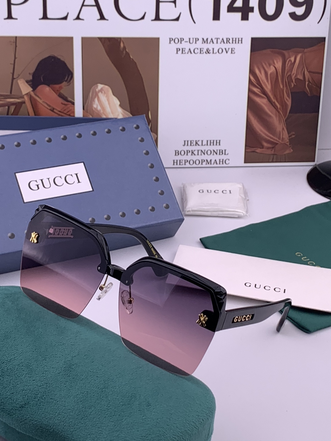 【TR偏光系列】Gucci   经典的方框设计，不挑脸型，无论搭配大衣还是连衣裙都非常显气质偏光镜片预防