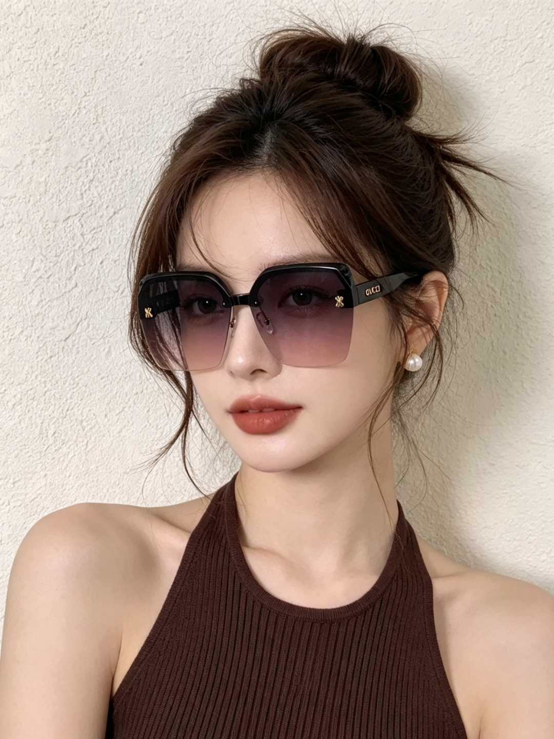 【TR偏光系列】Gucci   经典的方框设计，不挑脸型，无论搭配大衣还是连衣裙都非常显气质偏光镜片预防