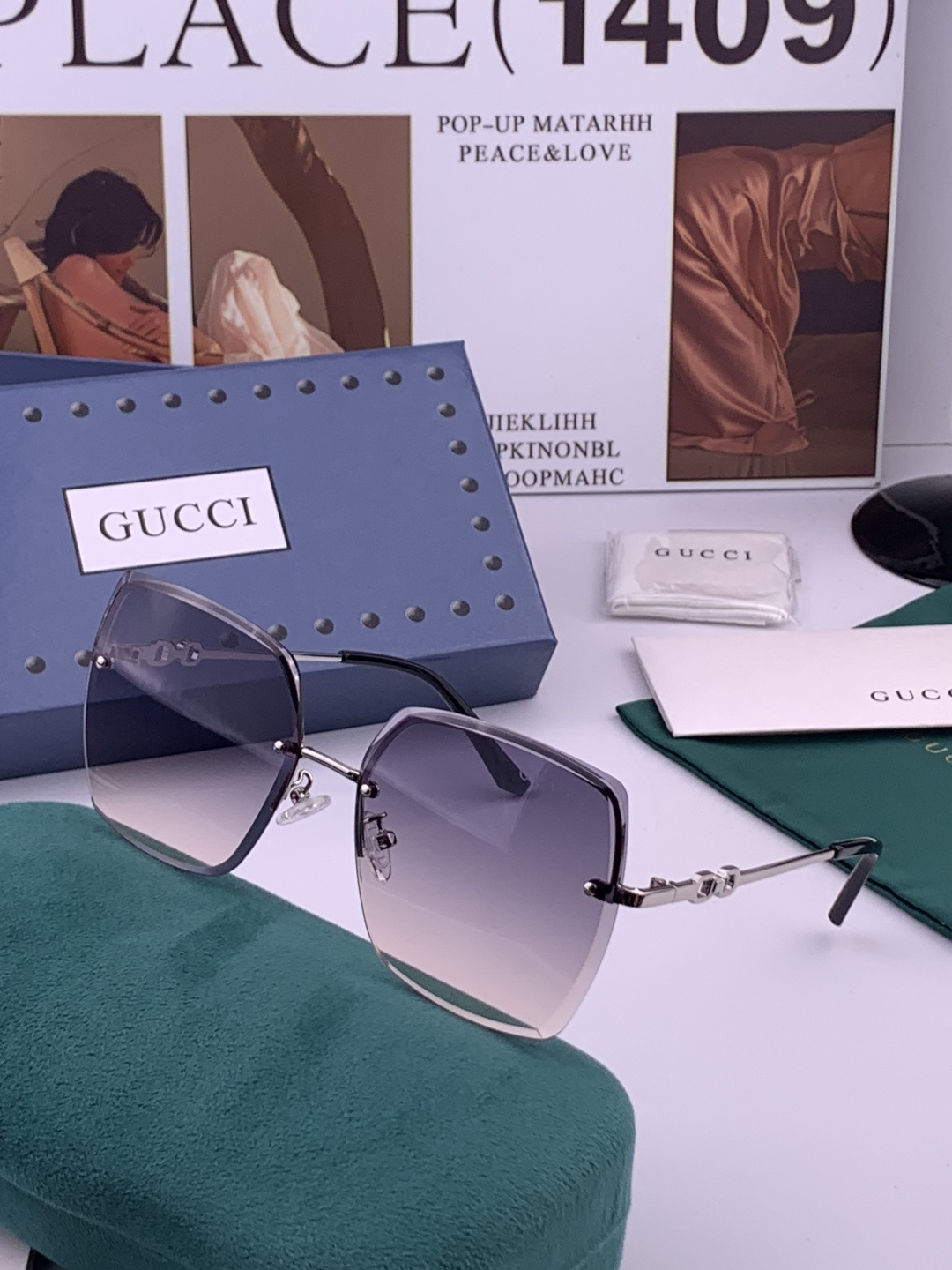 GUCCI-古驰意大利进口🇮🇹时尚潮流奢华装饰太阳眼镜 尼龙高清太阳镜明星海报款 超高复杂工艺 立体质感