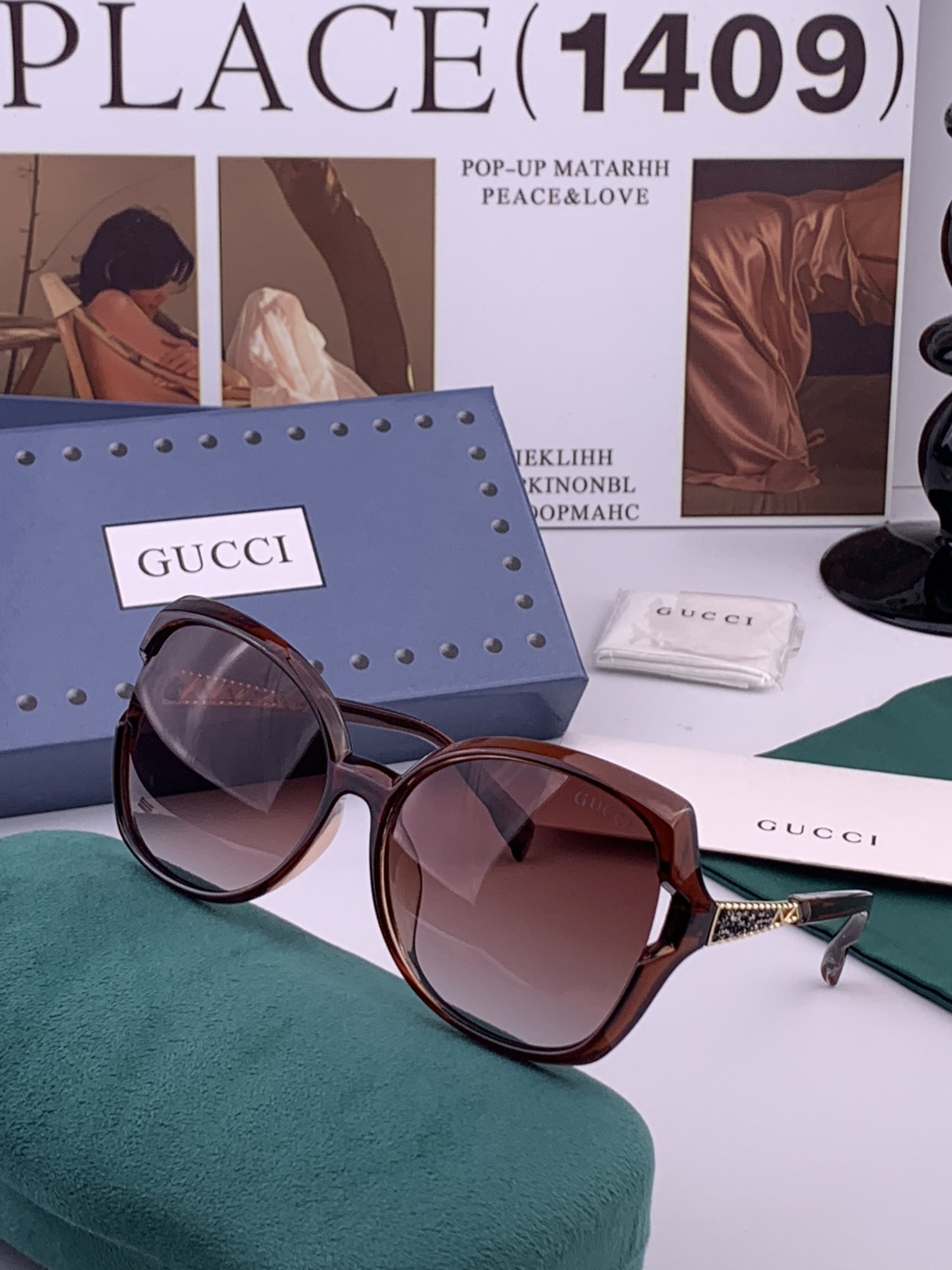 🔺 【GUCCI-偏光太阳镜】开春新款 潮流爆款 时尚圆框偏光太阳镜 高品质 佩戴舒适 网红潮款墨镜 女