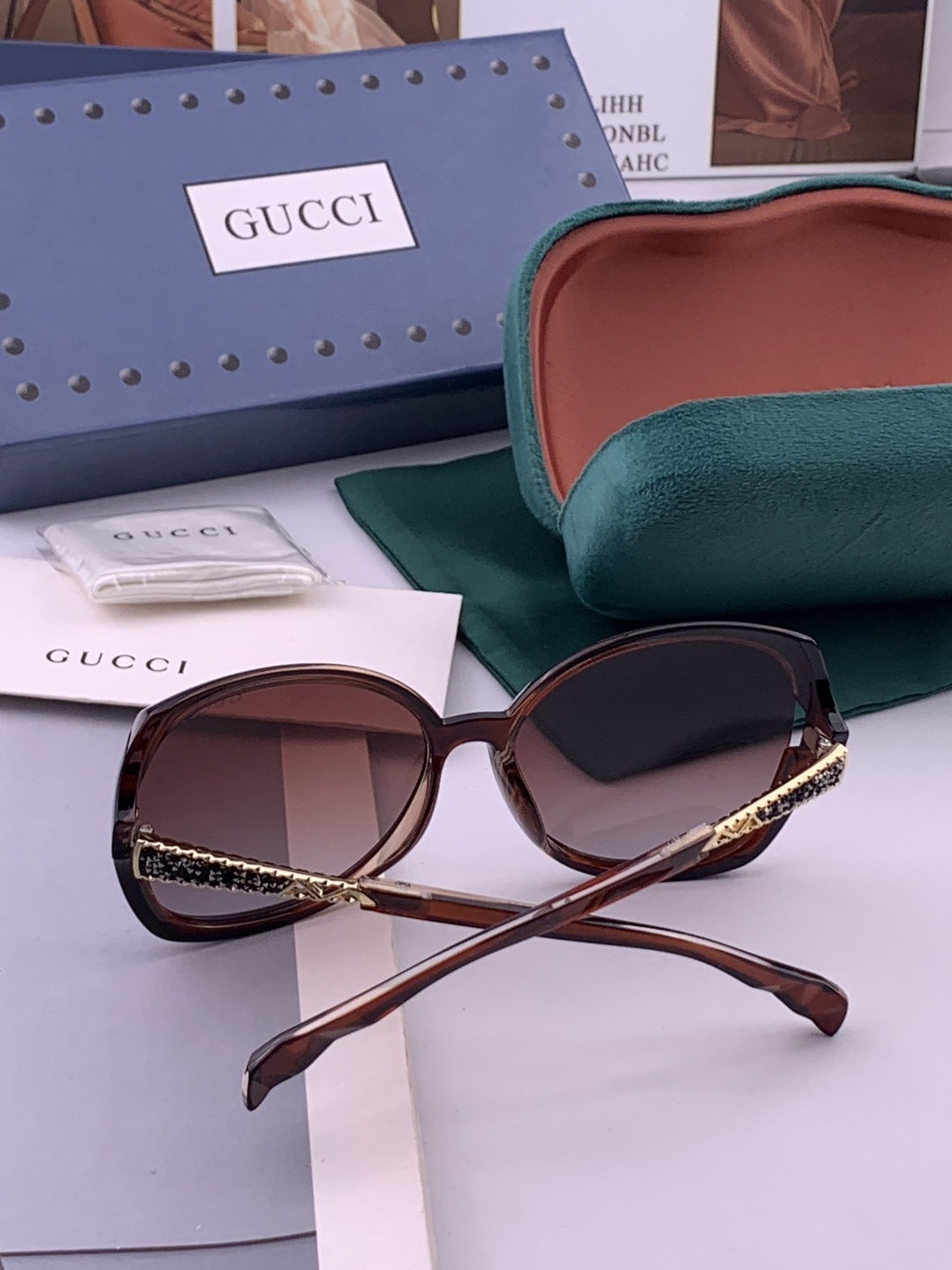🔺 【GUCCI-偏光太阳镜】开春新款 潮流爆款 时尚圆框偏光太阳镜 高品质 佩戴舒适 网红潮款墨镜 女