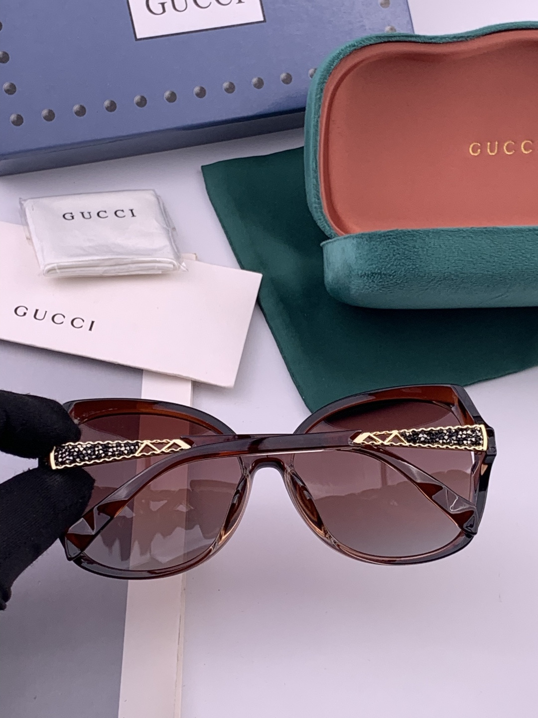 🔺 【GUCCI-偏光太阳镜】开春新款 潮流爆款 时尚圆框偏光太阳镜 高品质 佩戴舒适 网红潮款墨镜 女