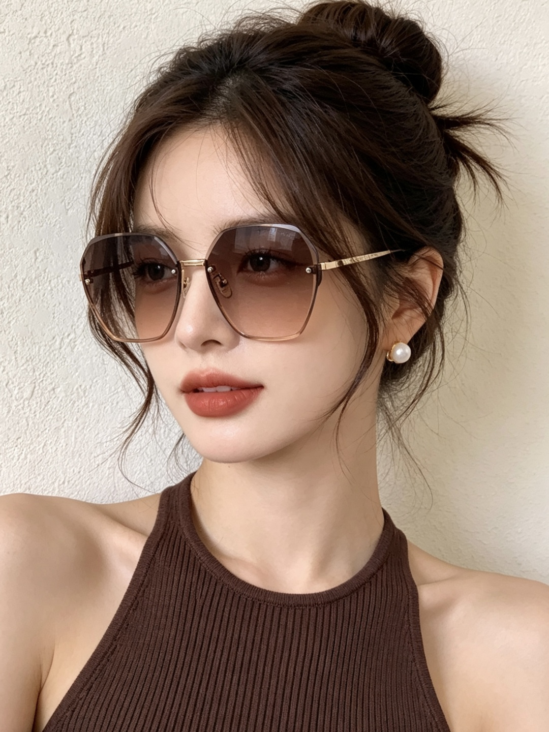 CHANE 香奈儿🌋☔️时尚无框太阳镜镜片 顶级奢侈品[强] 高品质[胜利][亲亲]🍦🍨 [得意] 气质