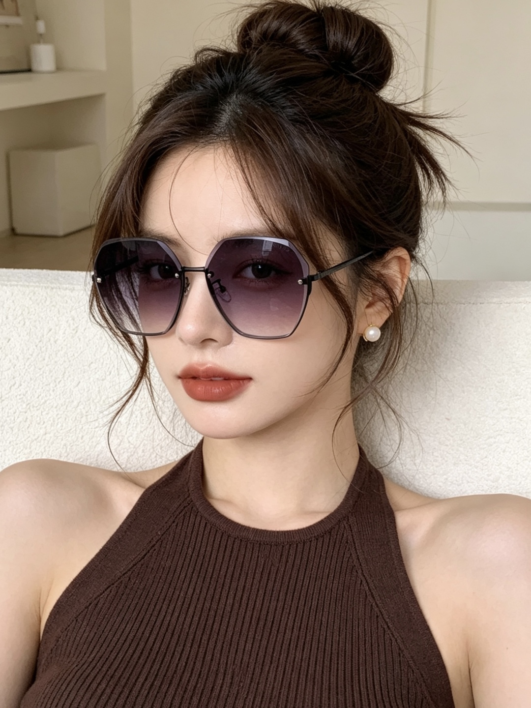 CHANE 香奈儿🌋☔️时尚无框太阳镜镜片 顶级奢侈品[强] 高品质[胜利][亲亲]🍦🍨 [得意] 气质
