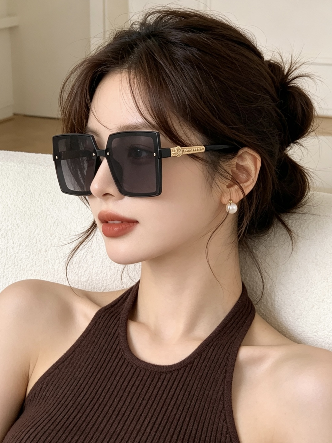 【CHANEL】香奈儿 新款潮流爆款 时尚方框太阳镜 佩戴舒适 网红潮款墨镜  女士高清加厚偏光太阳镜🕶