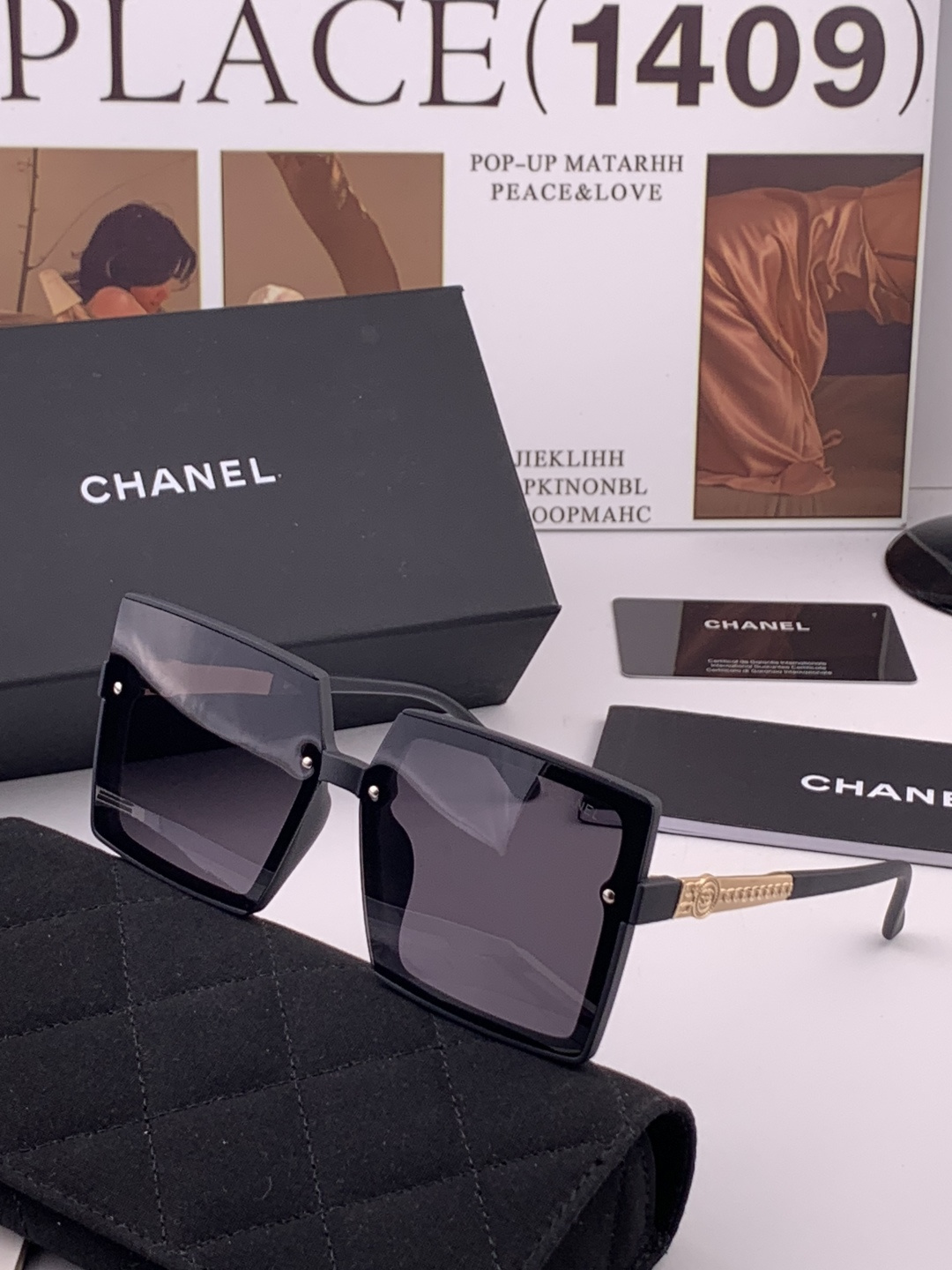 【CHANEL】香奈儿 新款潮流爆款 时尚方框太阳镜 佩戴舒适 网红潮款墨镜  女士高清加厚偏光太阳镜🕶