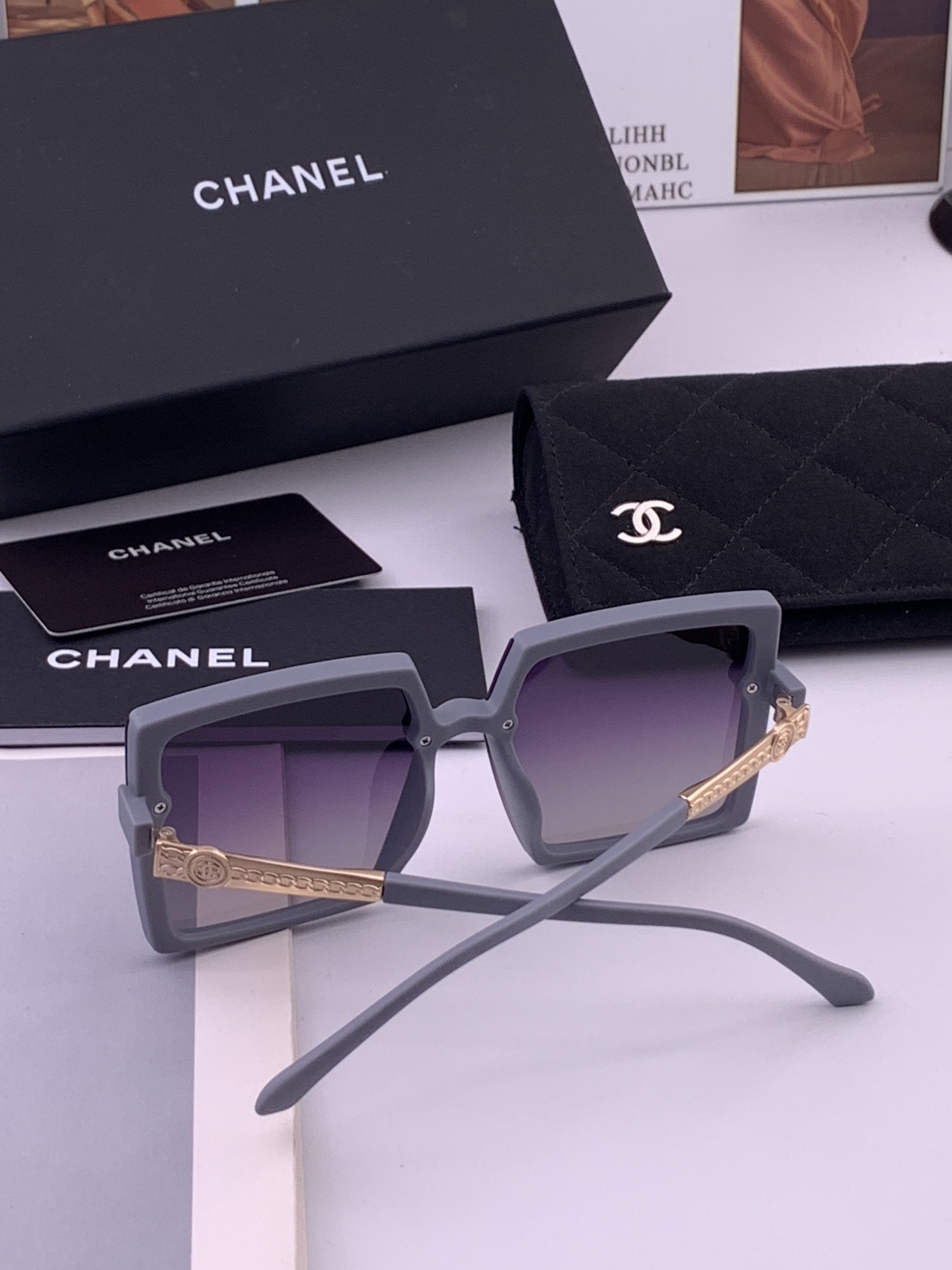 【CHANEL】香奈儿 新款潮流爆款 时尚方框太阳镜 佩戴舒适 网红潮款墨镜  女士高清加厚偏光太阳镜🕶