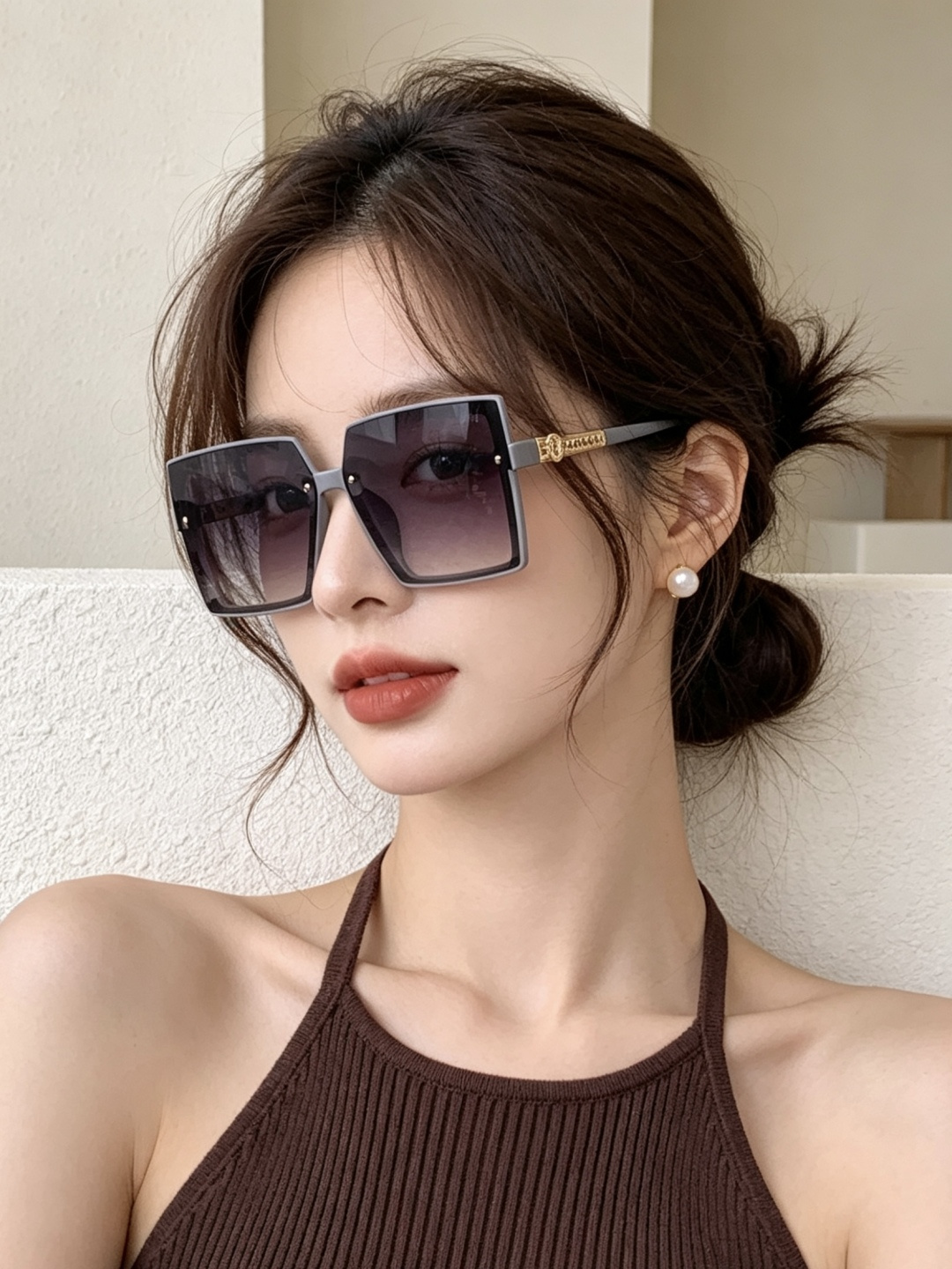 【CHANEL】香奈儿 新款潮流爆款 时尚方框太阳镜 佩戴舒适 网红潮款墨镜  女士高清加厚偏光太阳镜🕶