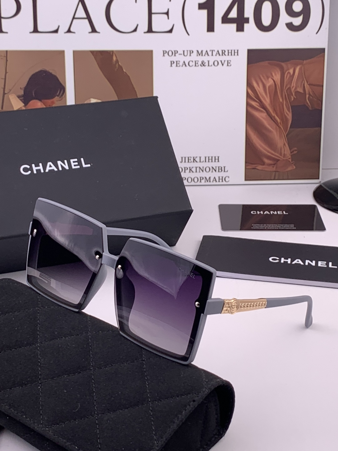 【CHANEL】香奈儿 新款潮流爆款 时尚方框太阳镜 佩戴舒适 网红潮款墨镜  女士高清加厚偏光太阳镜🕶