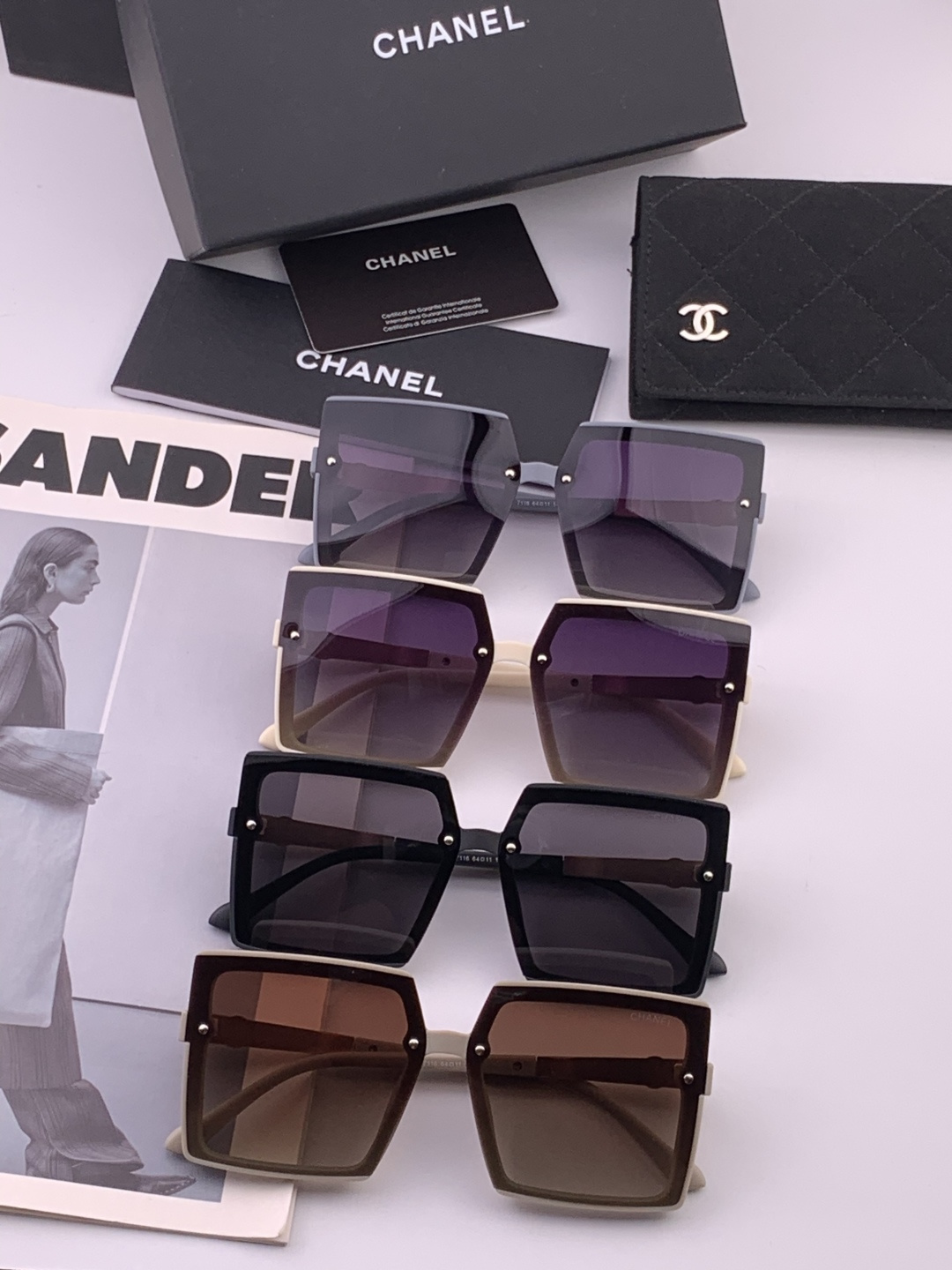 【CHANEL】香奈儿 新款潮流爆款 时尚方框太阳镜 佩戴舒适 网红潮款墨镜  女士高清加厚偏光太阳镜🕶