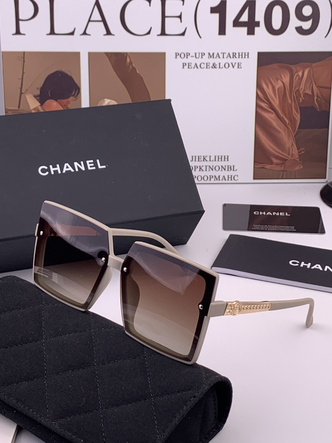 【CHANEL】香奈儿 新款潮流爆款 时尚方框太阳镜 佩戴舒适 网红潮款墨镜  女士高清加厚偏光太阳镜🕶