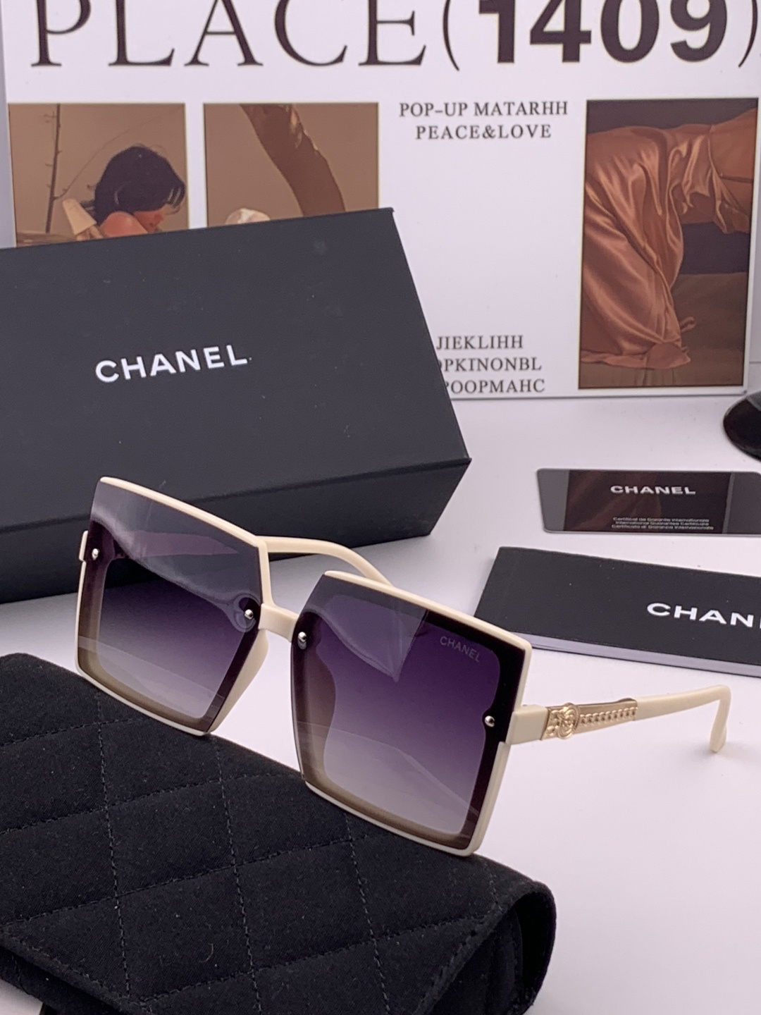 【CHANEL】香奈儿 新款潮流爆款 时尚方框太阳镜 佩戴舒适 网红潮款墨镜  女士高清加厚偏光太阳镜🕶