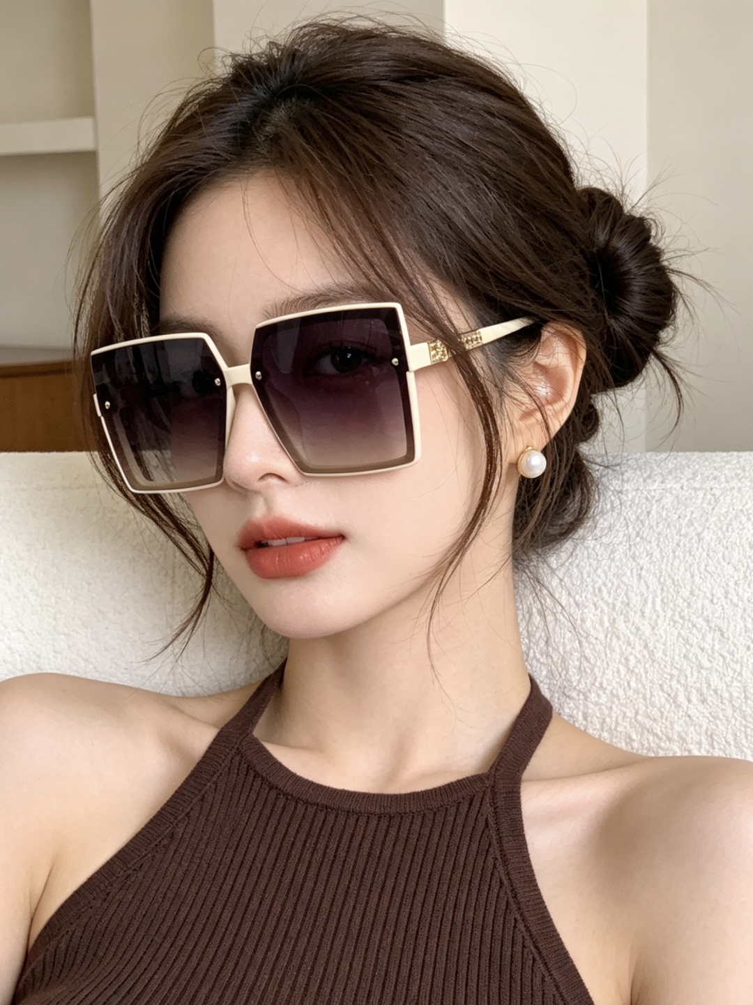 【CHANEL】香奈儿 新款潮流爆款 时尚方框太阳镜 佩戴舒适 网红潮款墨镜  女士高清加厚偏光太阳镜🕶