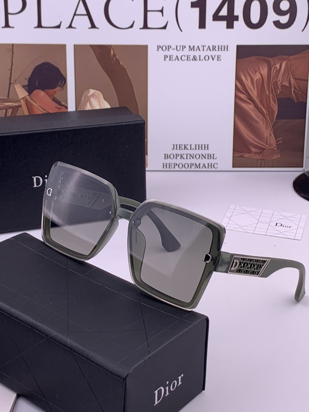 🔺 【DIOR-迪奥】开春新款 潮流爆款 时尚方框尼龙太阳镜 高品质 佩戴舒适 网红潮款墨镜 女士高清尼