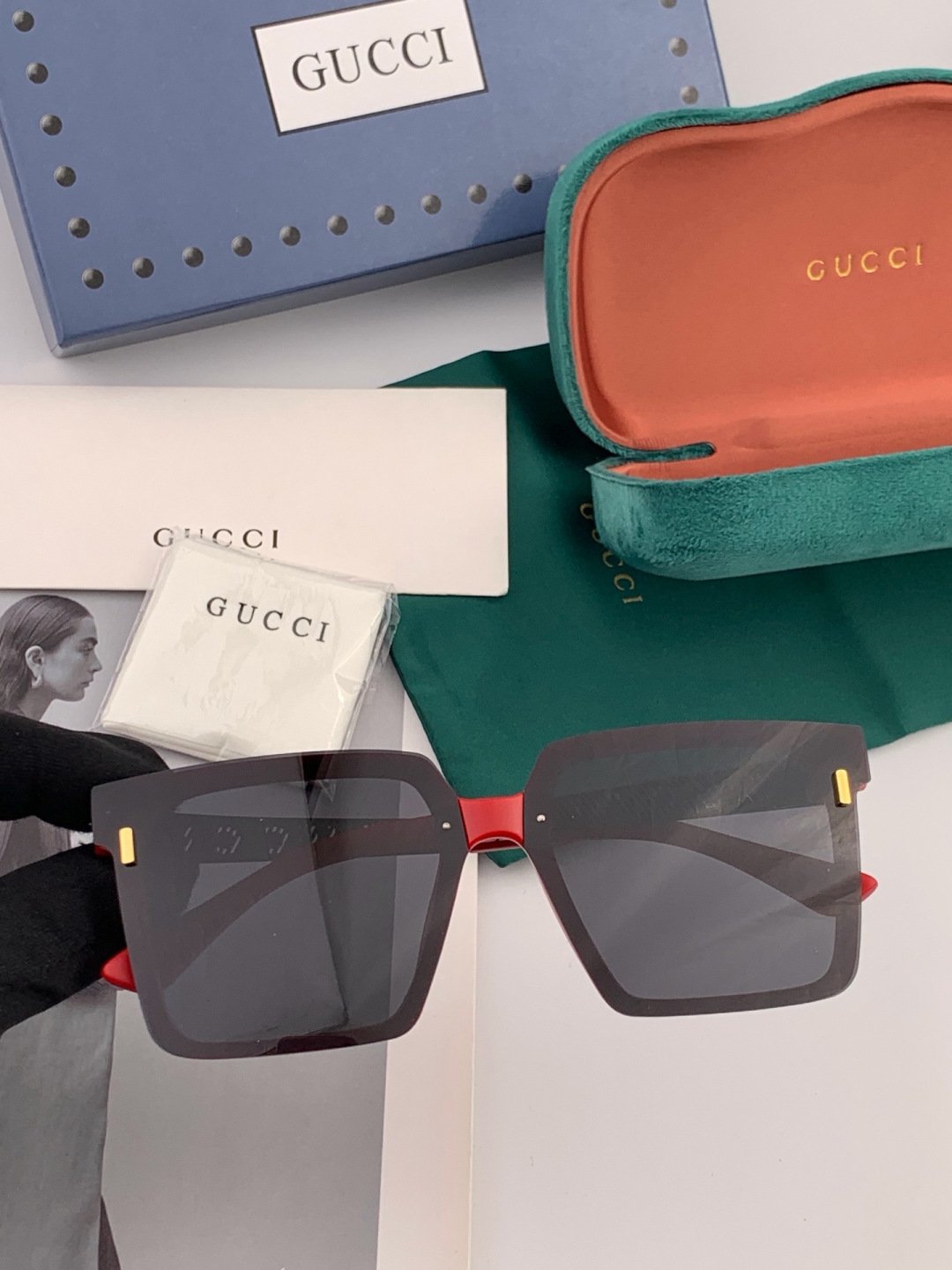 【TR偏光系列】Gucci   经典的方框设计，不挑脸型，无论搭配大衣还是连衣裙都非常显气质偏光镜片预防