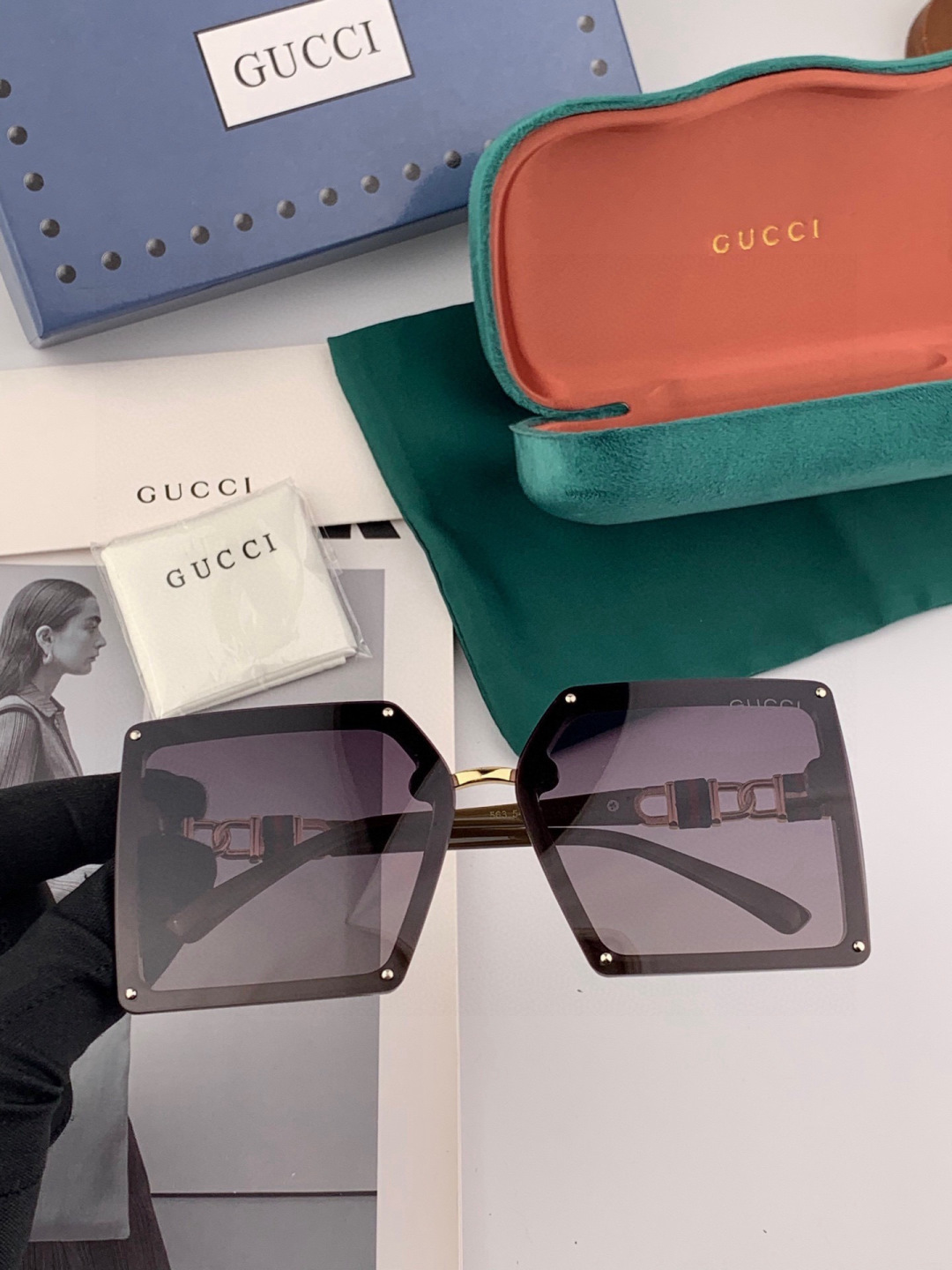 【TR偏光系列】Gucci   经典的方框设计，不挑脸型，无论搭配大衣还是连衣裙都非常显气质偏光镜片预防