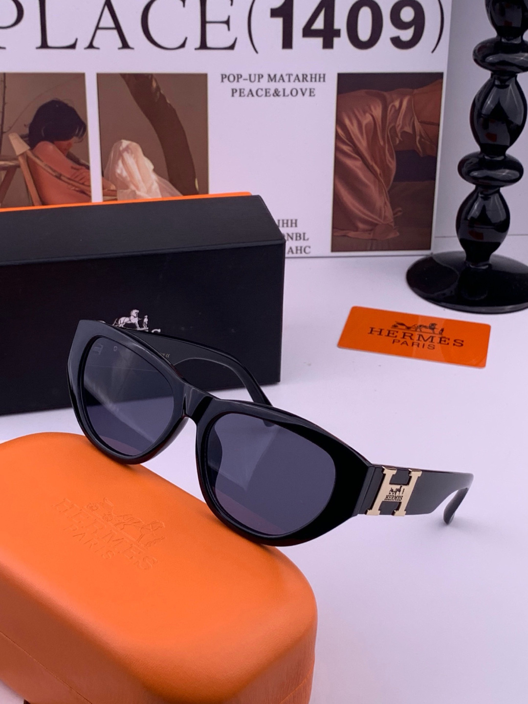HERMES 爱马仕 开春新款🎈原版出货 网红超爆款💙经典奢华全球风[强][酷][亲亲] 时尚方框太阳镜