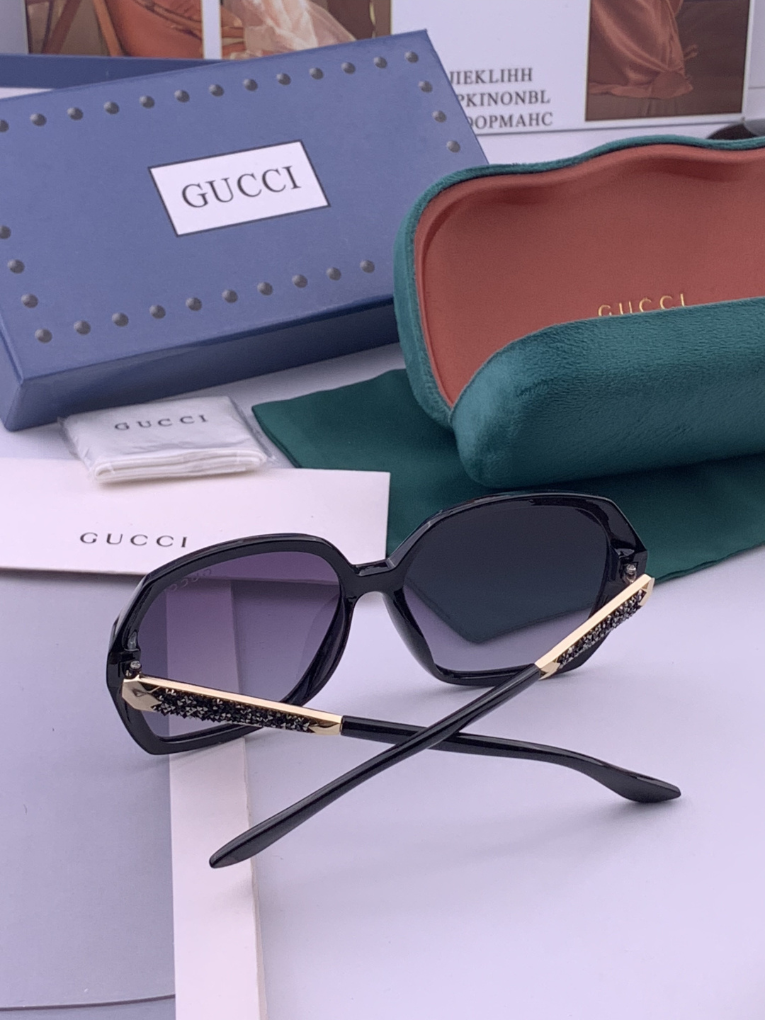 🔺 【GUCCI-偏光太阳镜】开春新款 潮流爆款 时尚圆框偏光太阳镜 高品质 佩戴舒适 网红潮款墨镜 女