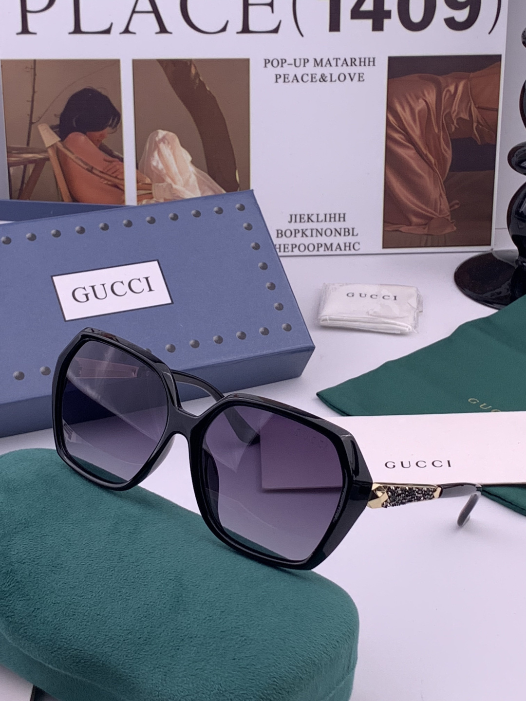 🔺 【GUCCI-偏光太阳镜】开春新款 潮流爆款 时尚圆框偏光太阳镜 高品质 佩戴舒适 网红潮款墨镜 女