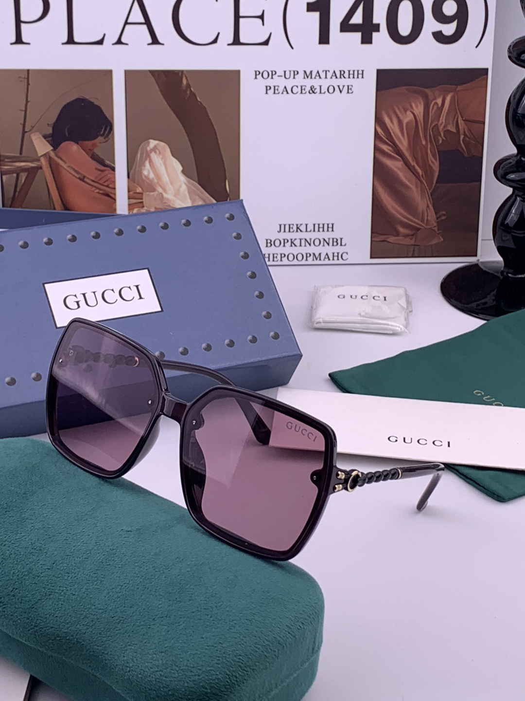 🔺 【GUCCI-偏光太阳镜】开春新款 潮流爆款 时尚圆框偏光太阳镜 高品质 佩戴舒适 网红潮款墨镜 女