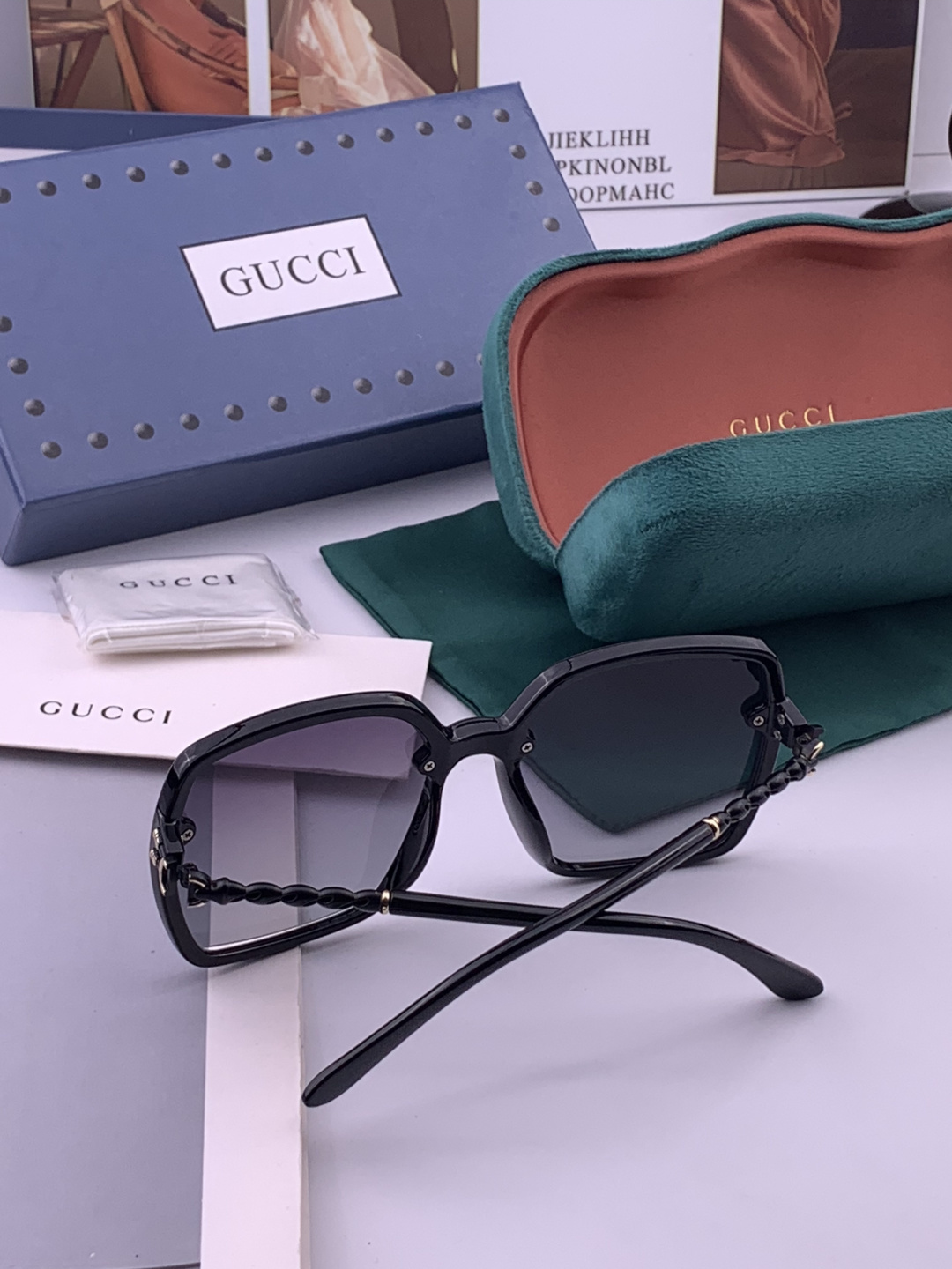 🔺 【GUCCI-偏光太阳镜】开春新款 潮流爆款 时尚圆框偏光太阳镜 高品质 佩戴舒适 网红潮款墨镜 女