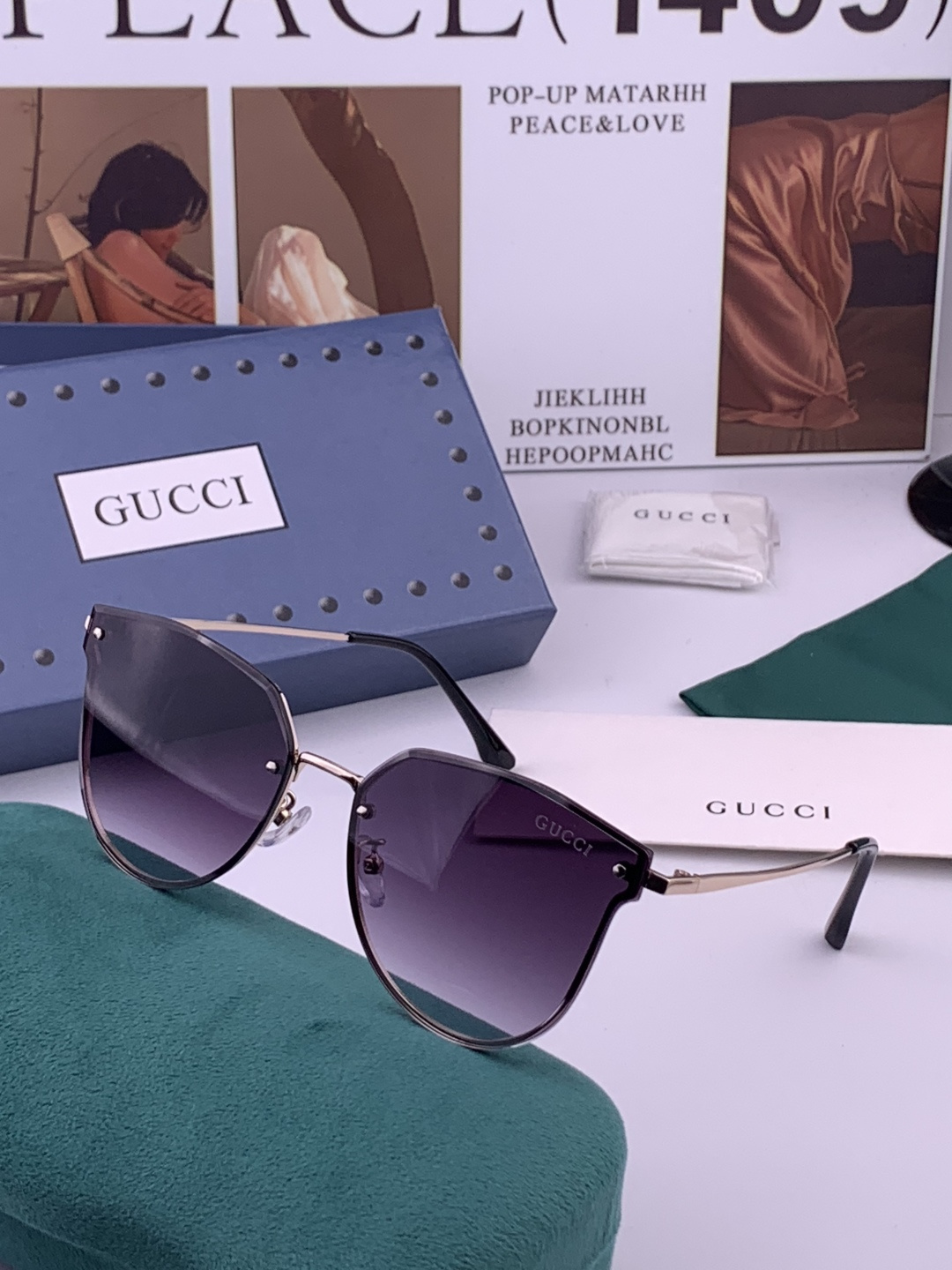 GUCCI 开春新款 最新款无框太阳镜 各路网红纷纷带起气场满分‼️ 俏皮甜美.上脸效果更佳.金属质感超
