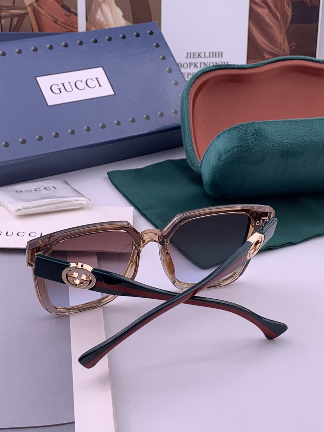 🔺 【GUCCI】开春新款 潮流爆款 时尚方框太阳镜 高品质 佩戴舒适 网红潮款墨镜 型号：G1620