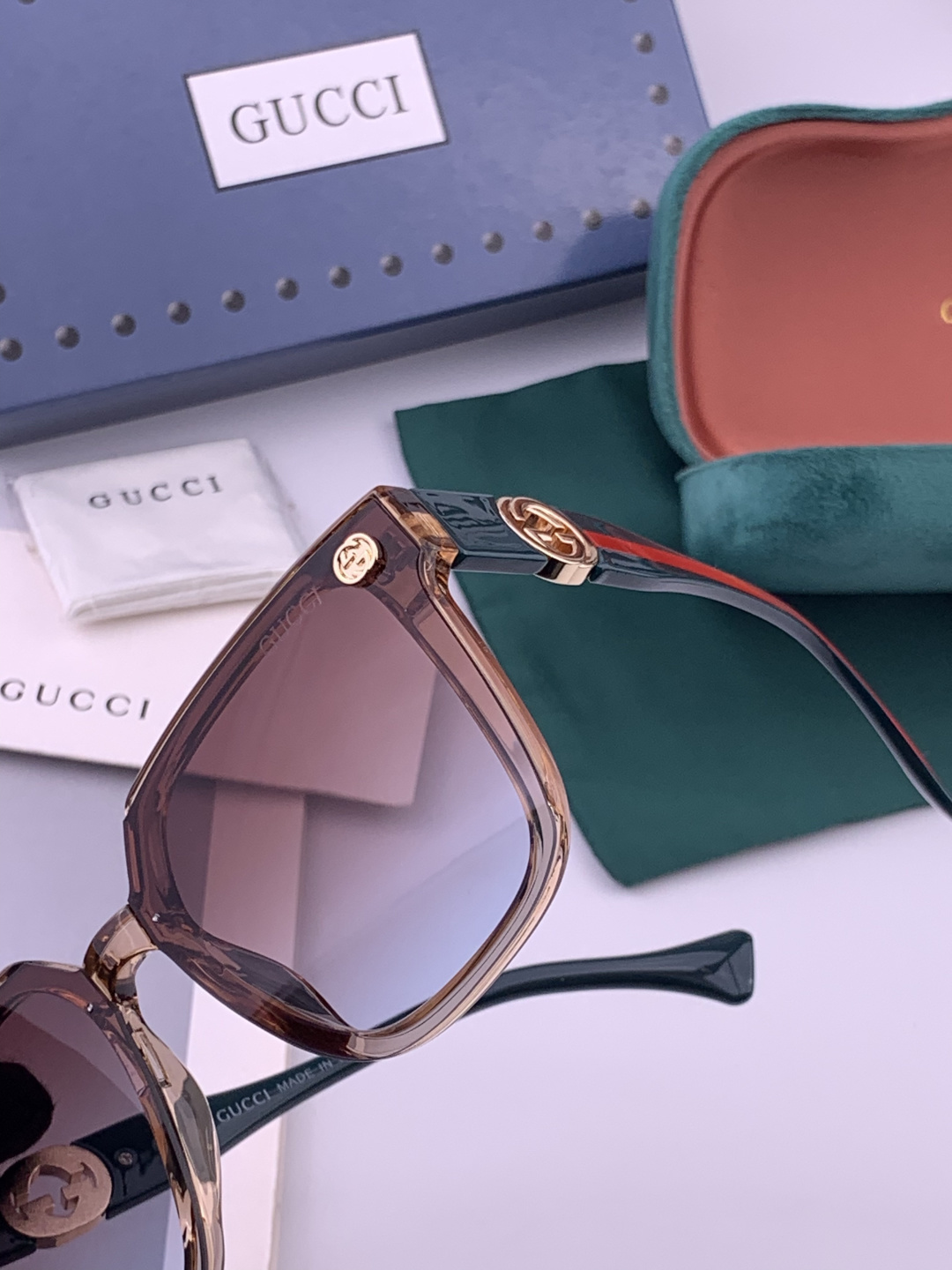 🔺 【GUCCI】开春新款 潮流爆款 时尚方框太阳镜 高品质 佩戴舒适 网红潮款墨镜 型号：G1620