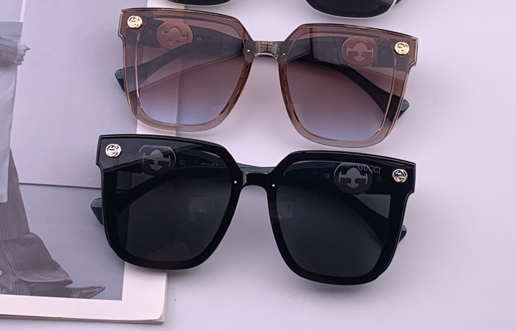 🔺 【GUCCI】开春新款 潮流爆款 时尚方框太阳镜 高品质 佩戴舒适 网红潮款墨镜 型号：G1620