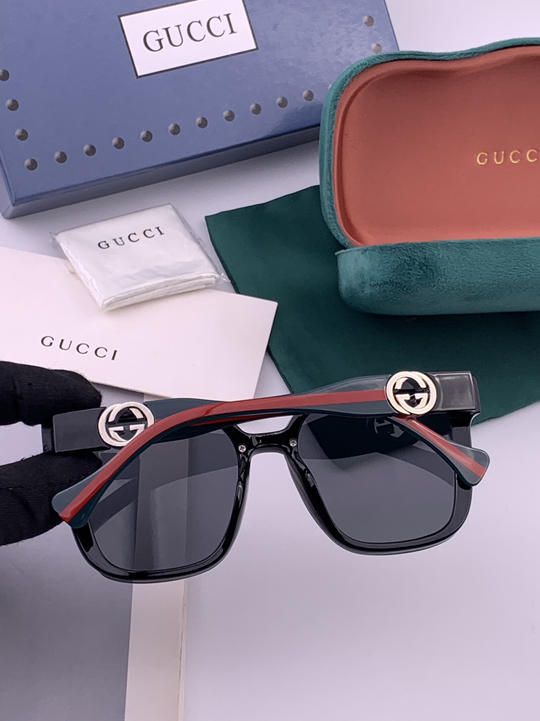 🔺 【GUCCI】开春新款 潮流爆款 时尚方框太阳镜 高品质 佩戴舒适 网红潮款墨镜 型号：G1620
