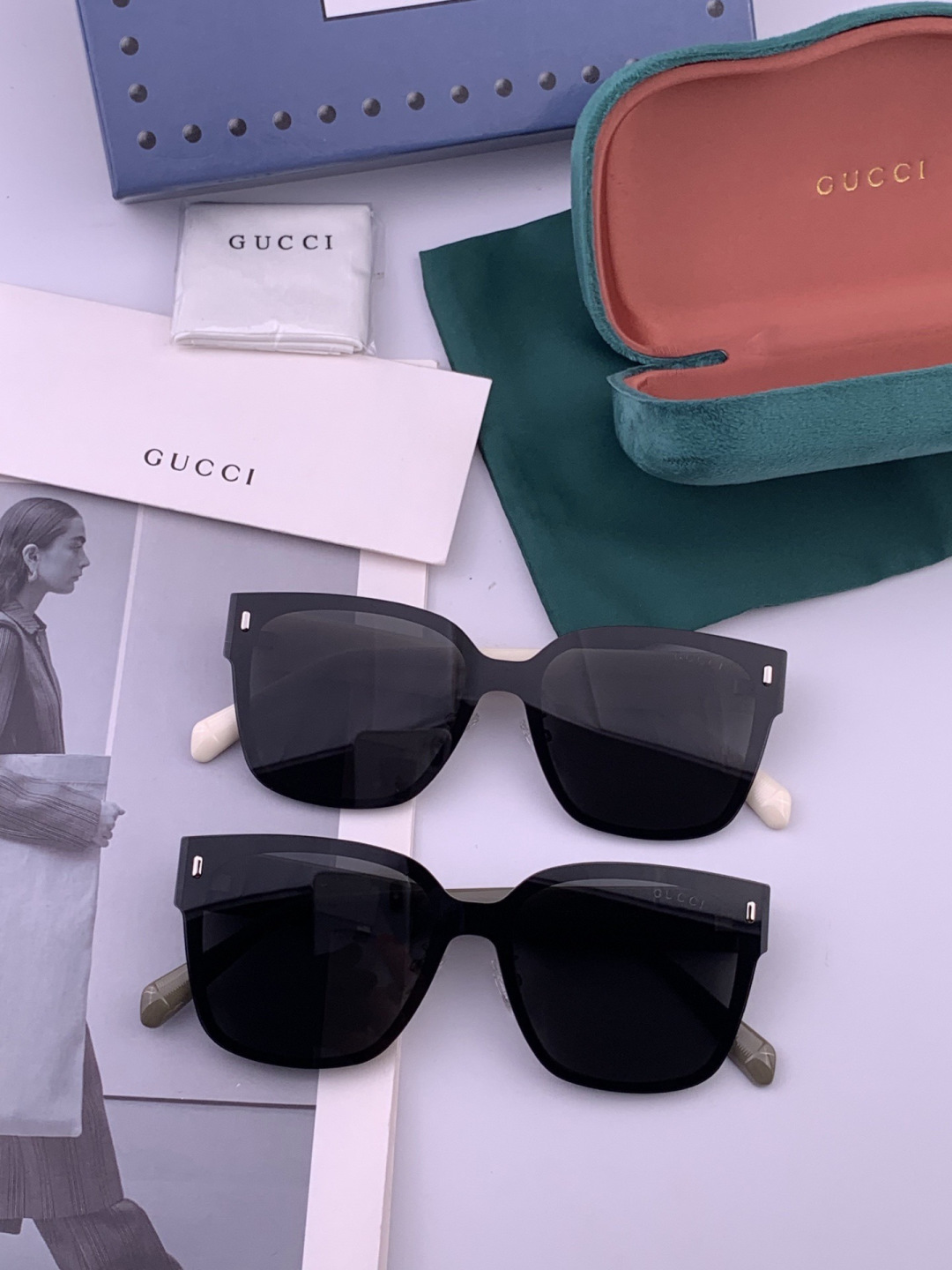 GUCCI  新款连体尼龙偏光太眼镜，情侣款时尚方框太阳镜佩戴舒适网红潮流款墨镜，大气女人范儿，大脸小脸