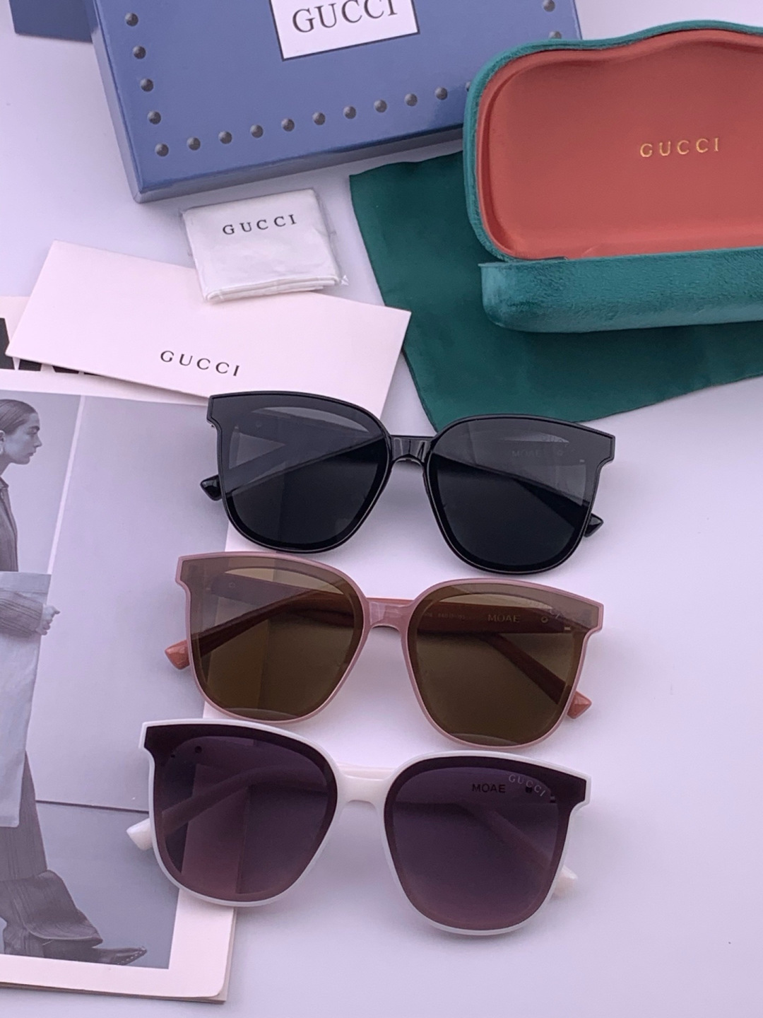 GUCCI  新款尼龙偏光太眼镜，情侣款时尚方框太阳镜佩戴舒适网红潮流款墨镜，大气女人范儿，大脸小脸都好
