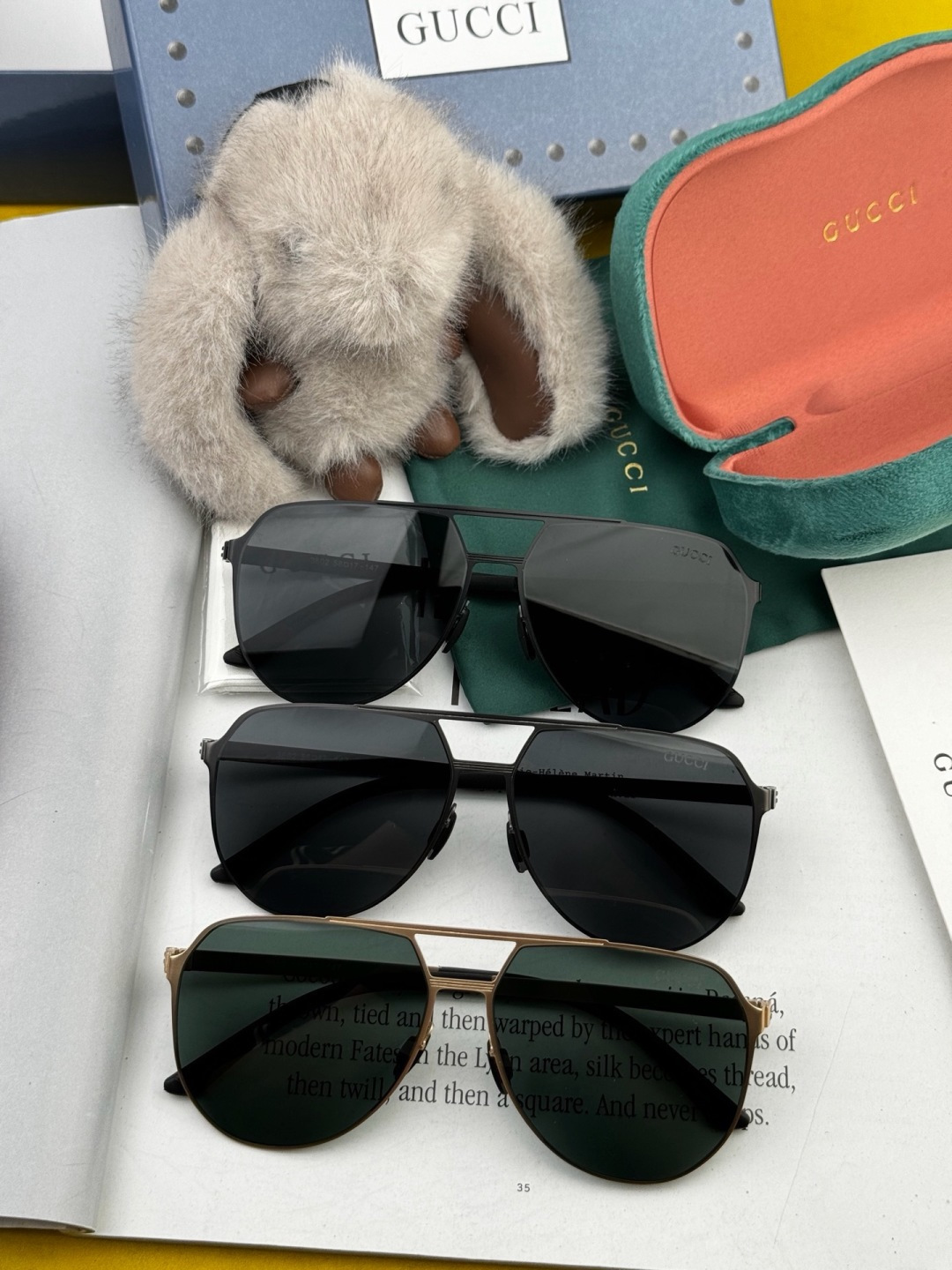 GUCCI 男款炫彩飞行员偏光太阳镜 ❤️材质：高清尼龙加厚卡槽高清偏光镜片 🌹无边框镜架💕颜👍型号：G
