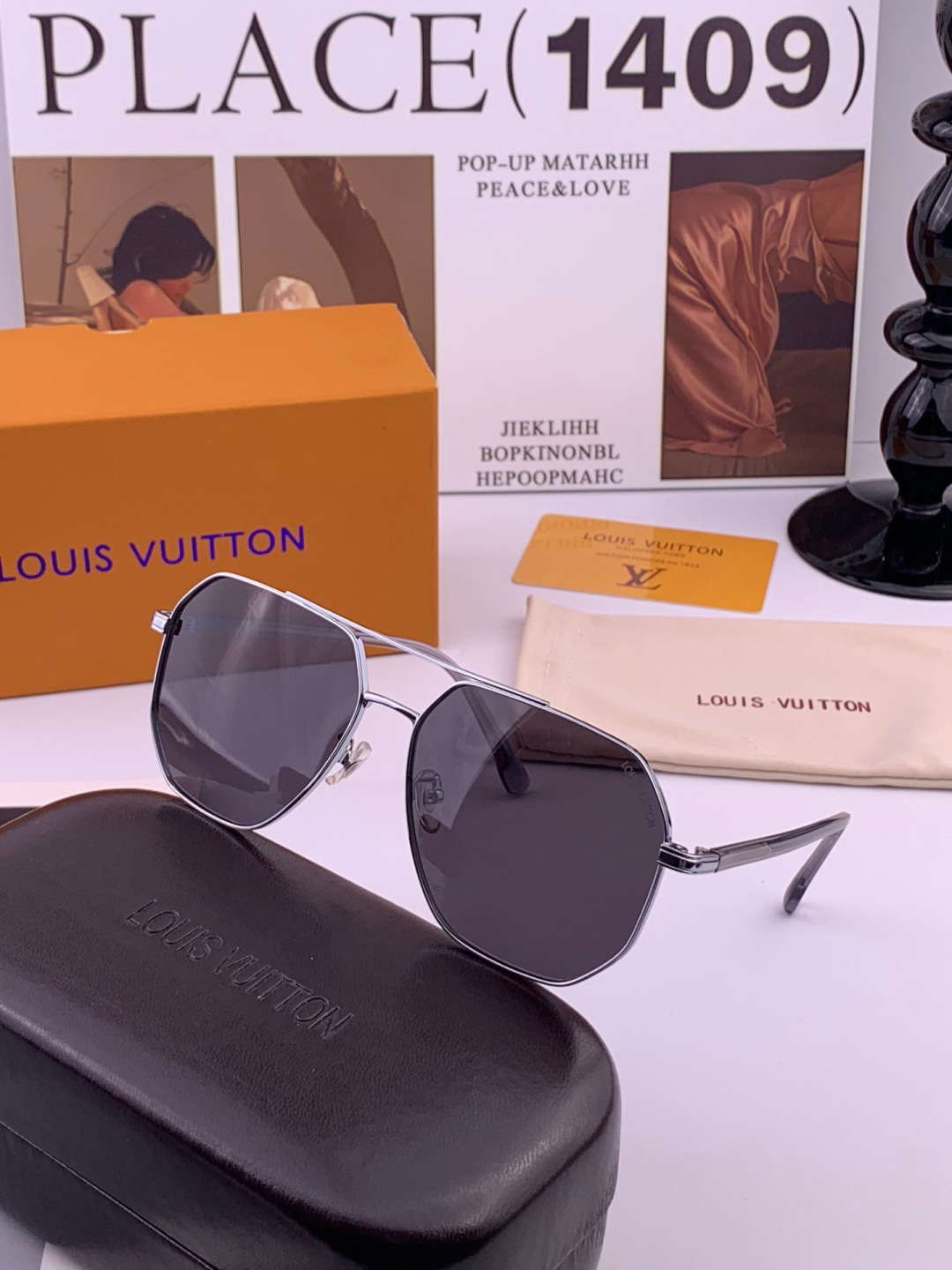 LV 🔥  高品质男女款墨镜   👍 进口宝丽来偏光镜片  🔥蛤蟆镜 开车钓鱼都可 🔥百搭显瘦墨镜韩版男