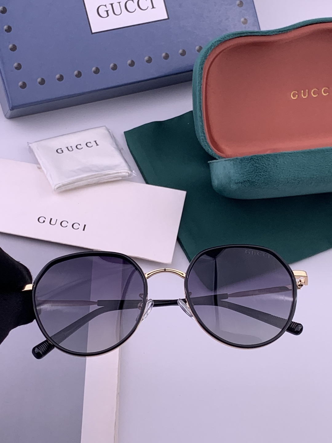 🔺 【GUCCI-偏光太阳镜】开春新款 潮流爆款 时尚圆框偏光太阳镜 高品质 佩戴舒适 网红潮款墨镜 女