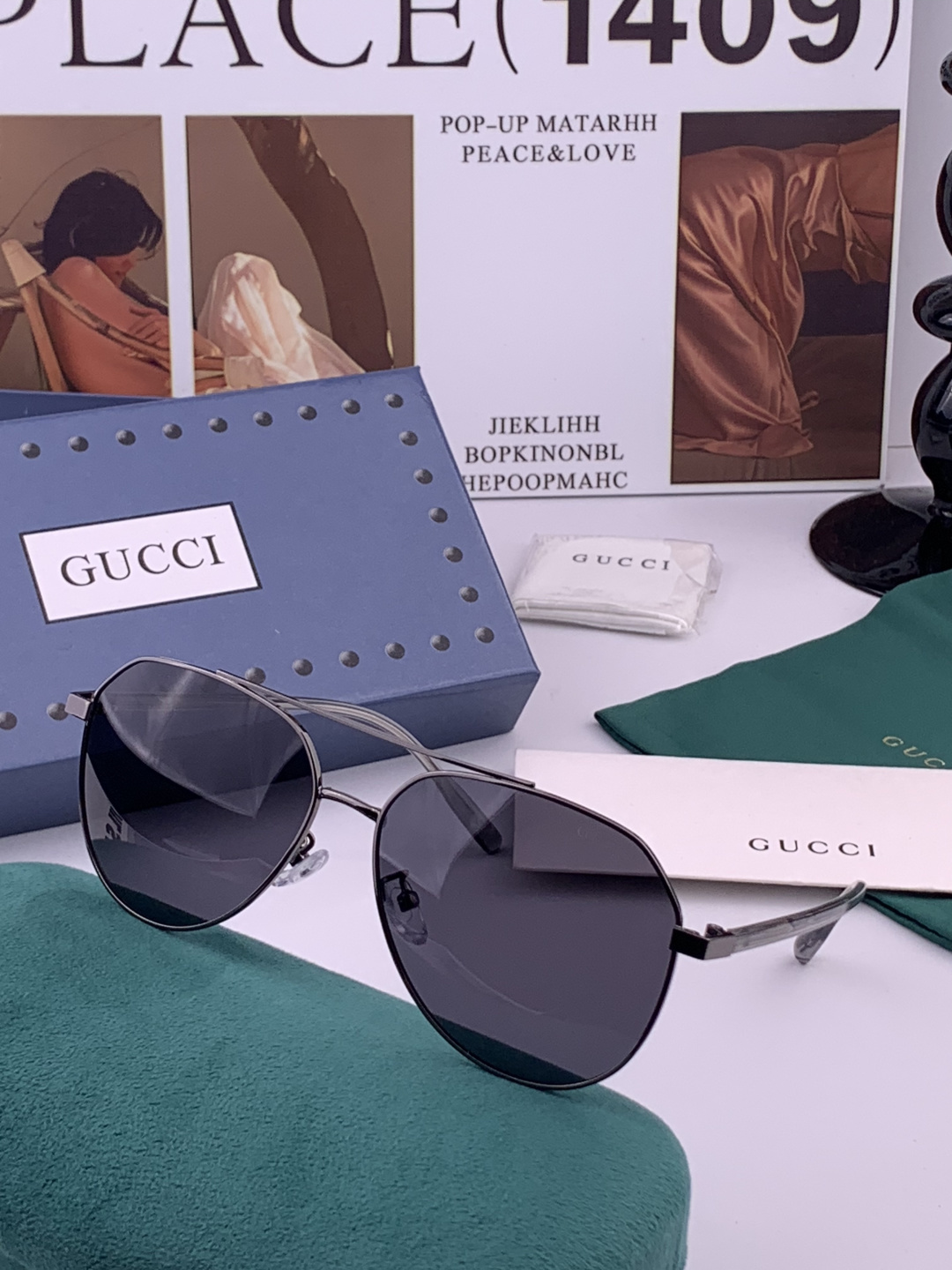Gucci 🔥  高品质男女款墨镜   👍 进口宝丽来偏光镜片  🔥蛤蟆镜 开车钓鱼都可 🔥百搭显瘦墨镜