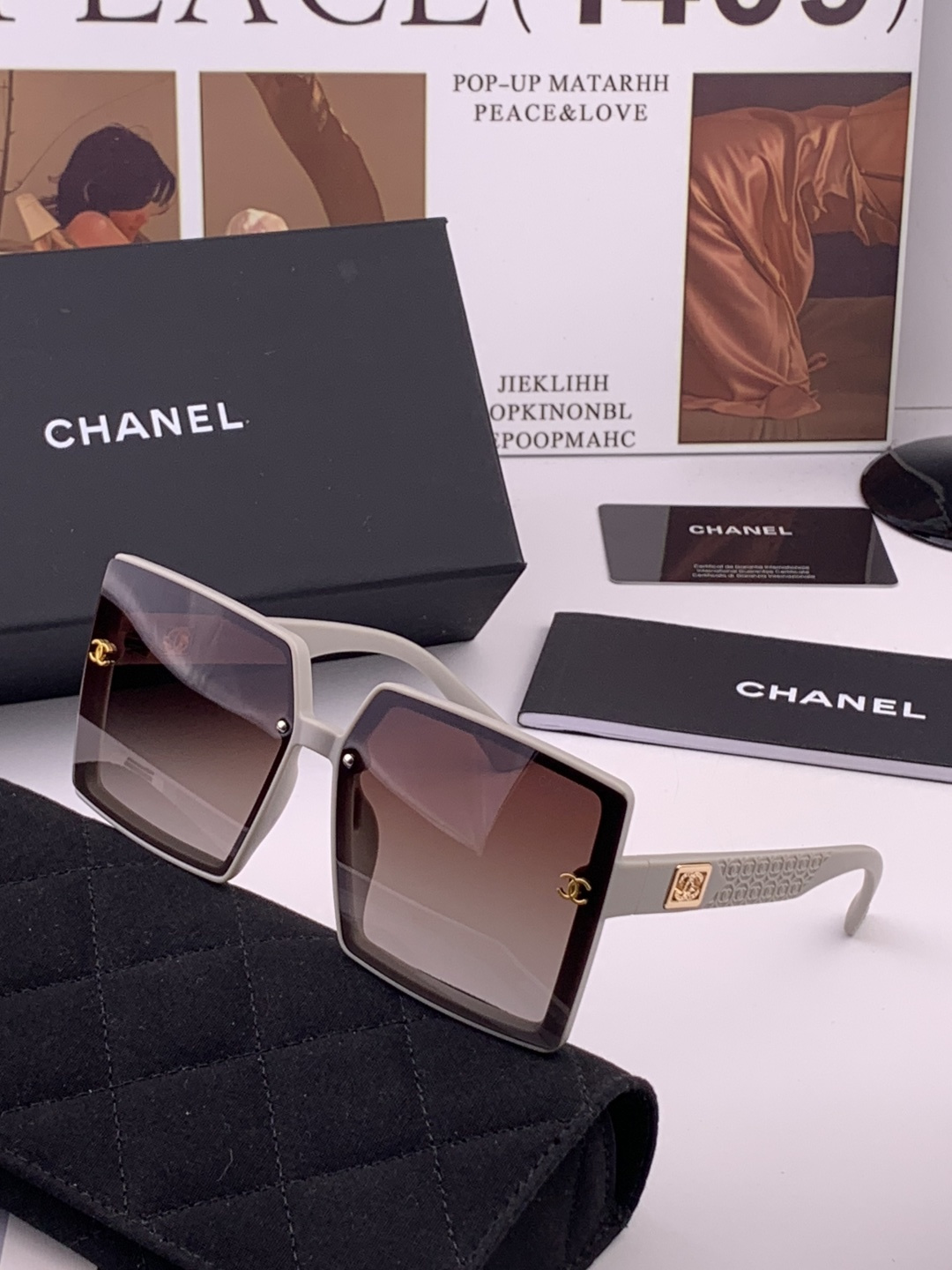【CHANEL】香奈儿 新款潮流爆款 时尚方框太阳镜 佩戴舒适 网红潮款墨镜  女士高清加厚偏光太阳镜🕶