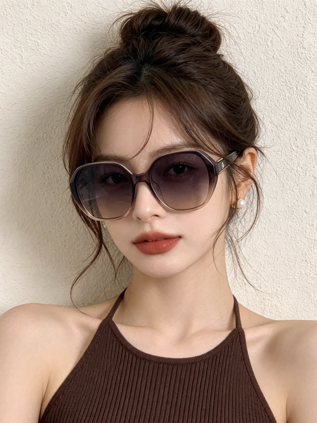 【CHANEL】香奈儿 新款山茶花潮流爆款 时尚圆框高清偏光太阳镜 佩戴舒适 网红潮款墨镜  ♥️♥️型