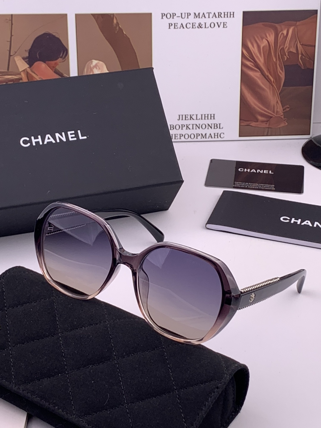 【CHANEL】香奈儿 新款山茶花潮流爆款 时尚圆框高清偏光太阳镜 佩戴舒适 网红潮款墨镜  ♥️♥️型