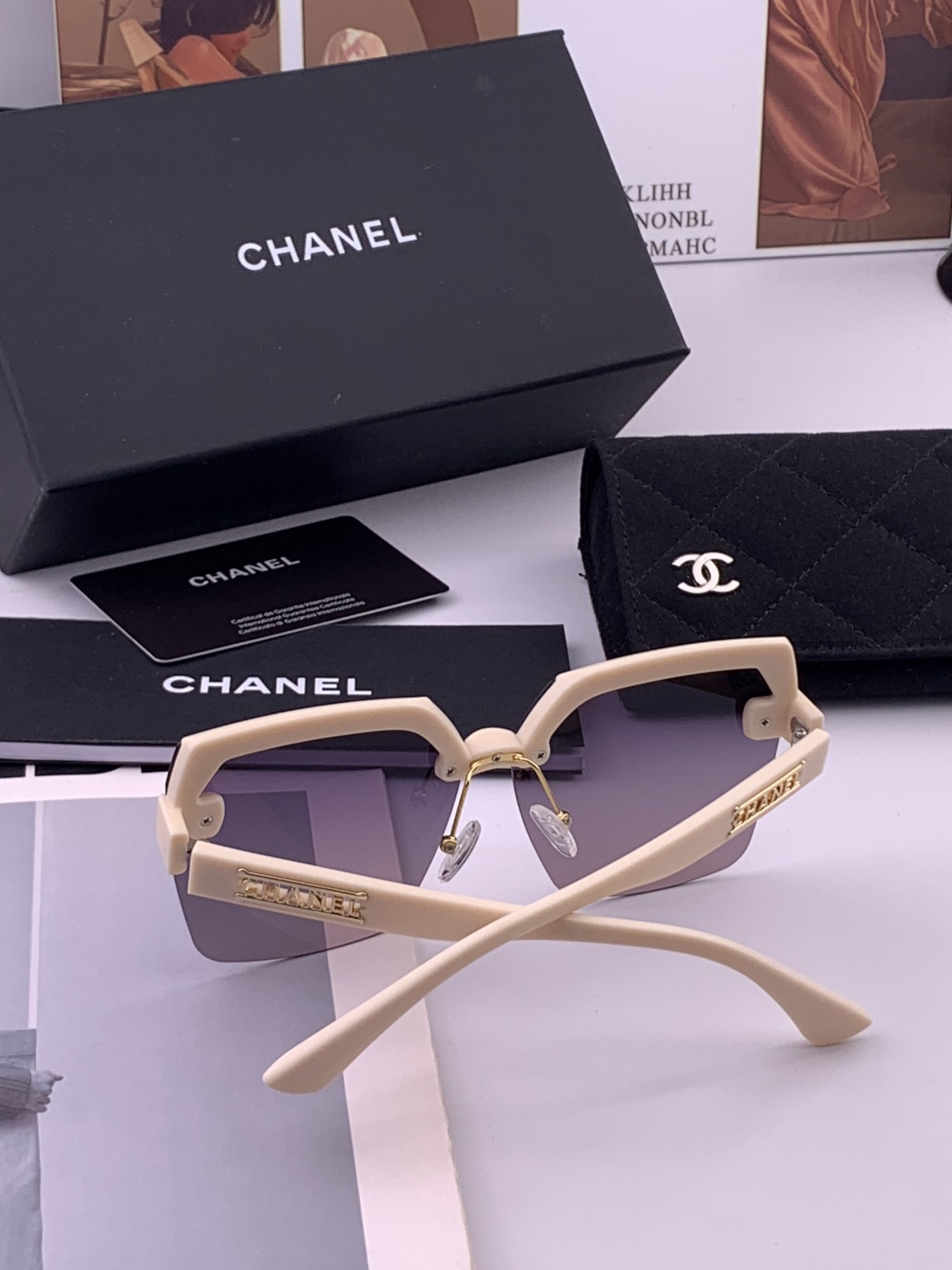 【CHANEL】香奈儿 新款潮流爆款 时尚方框太阳镜 佩戴舒适 网红潮款墨镜  女士高清加厚偏光太阳镜🕶