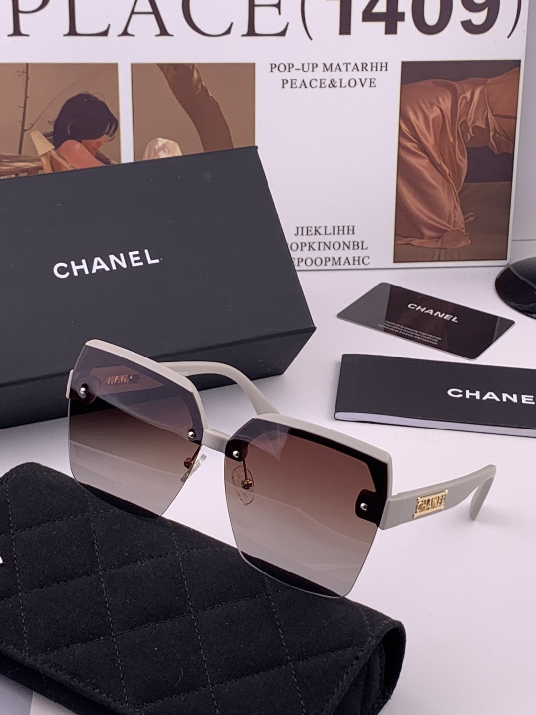 【CHANEL】香奈儿 新款潮流爆款 时尚方框太阳镜 佩戴舒适 网红潮款墨镜  女士高清加厚偏光太阳镜🕶