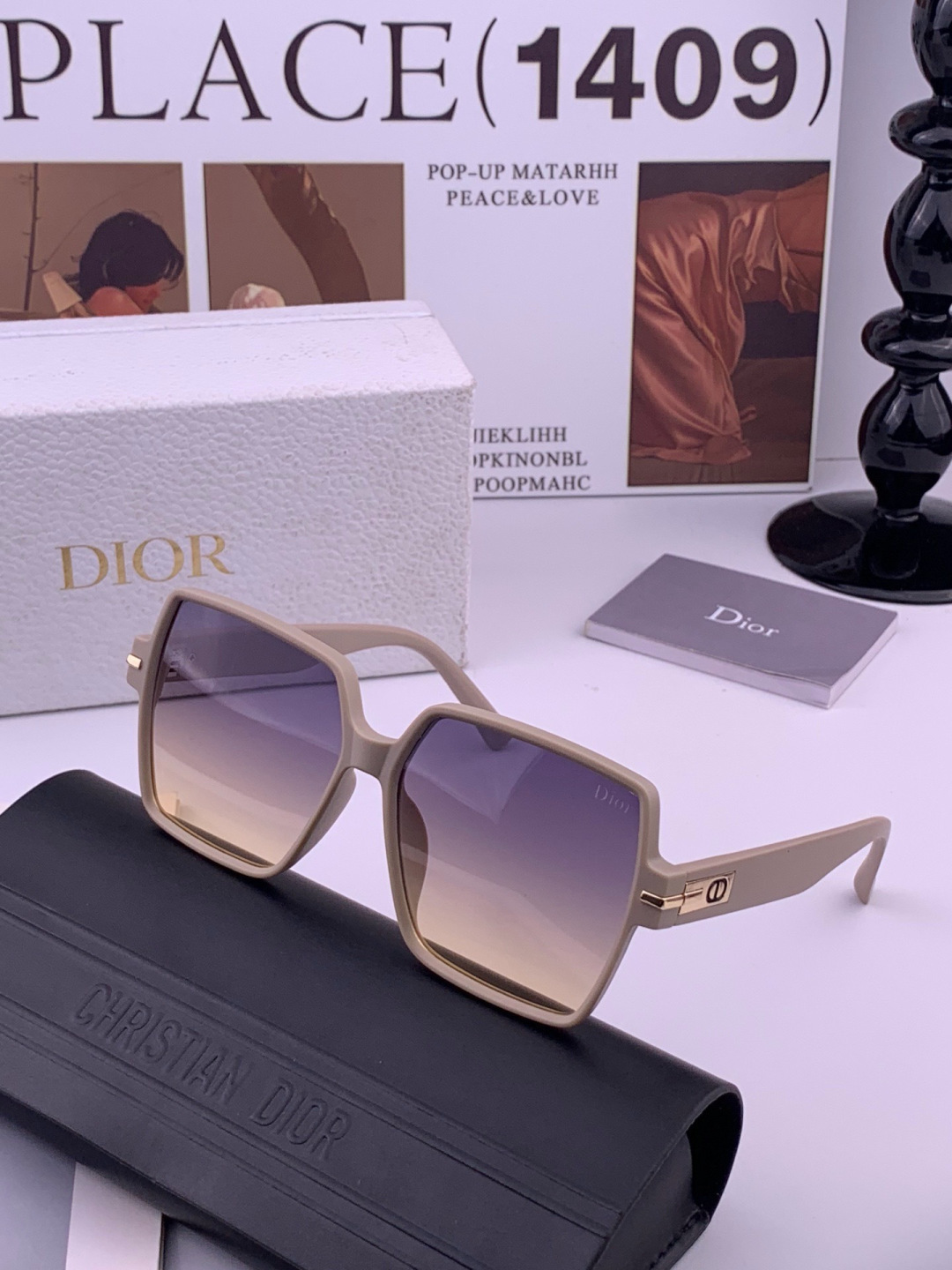 🔺 【DIOR】开春新款 潮流爆款 时尚方框偏光太阳镜 高品质 佩戴舒适 网红潮款墨镜 女士高清加厚偏光