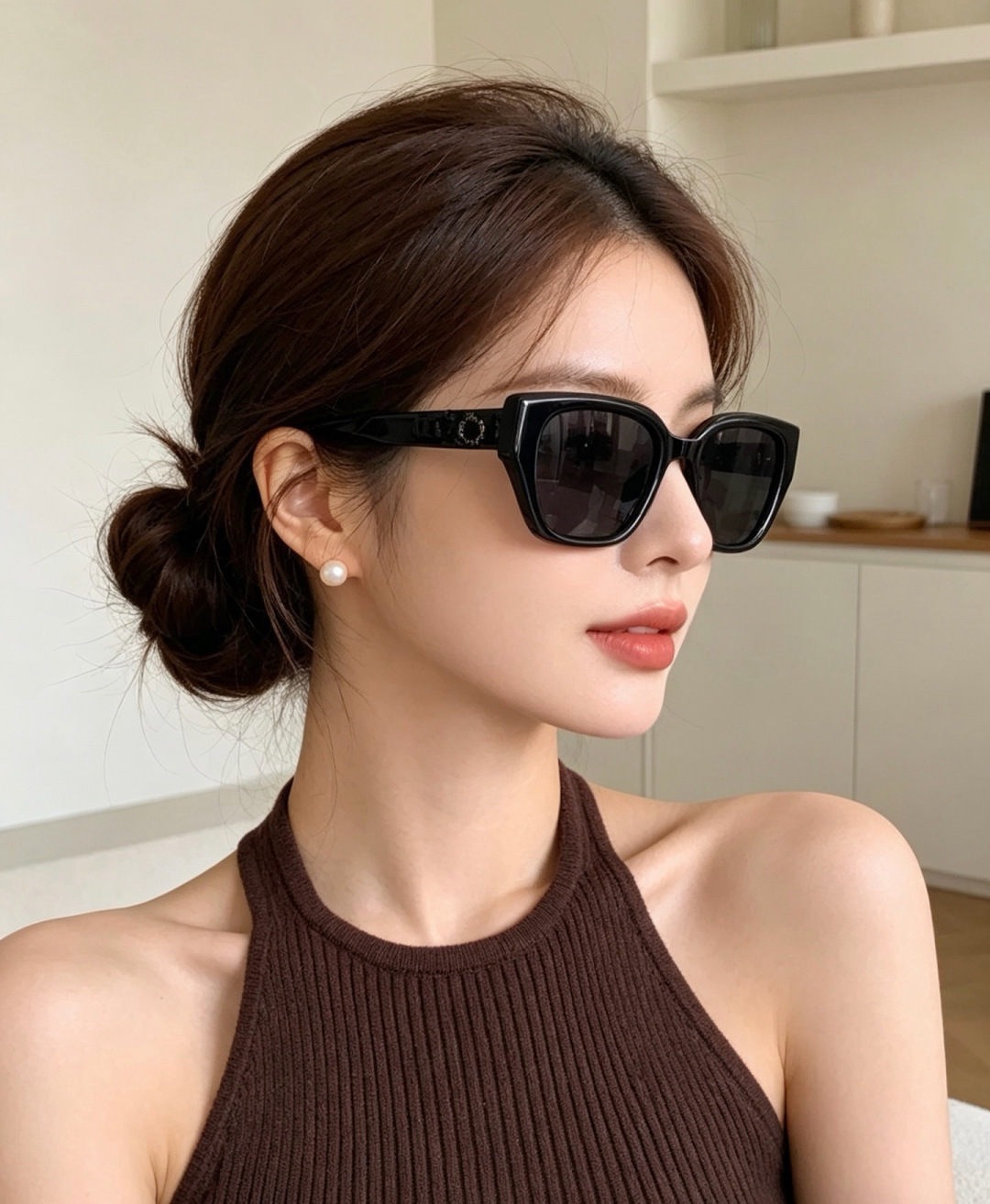 【CHANEL】香奈儿 新款潮流爆款 时尚圆框太阳镜 佩戴舒适 网红潮款墨镜  女士高清加厚偏光太阳镜🕶