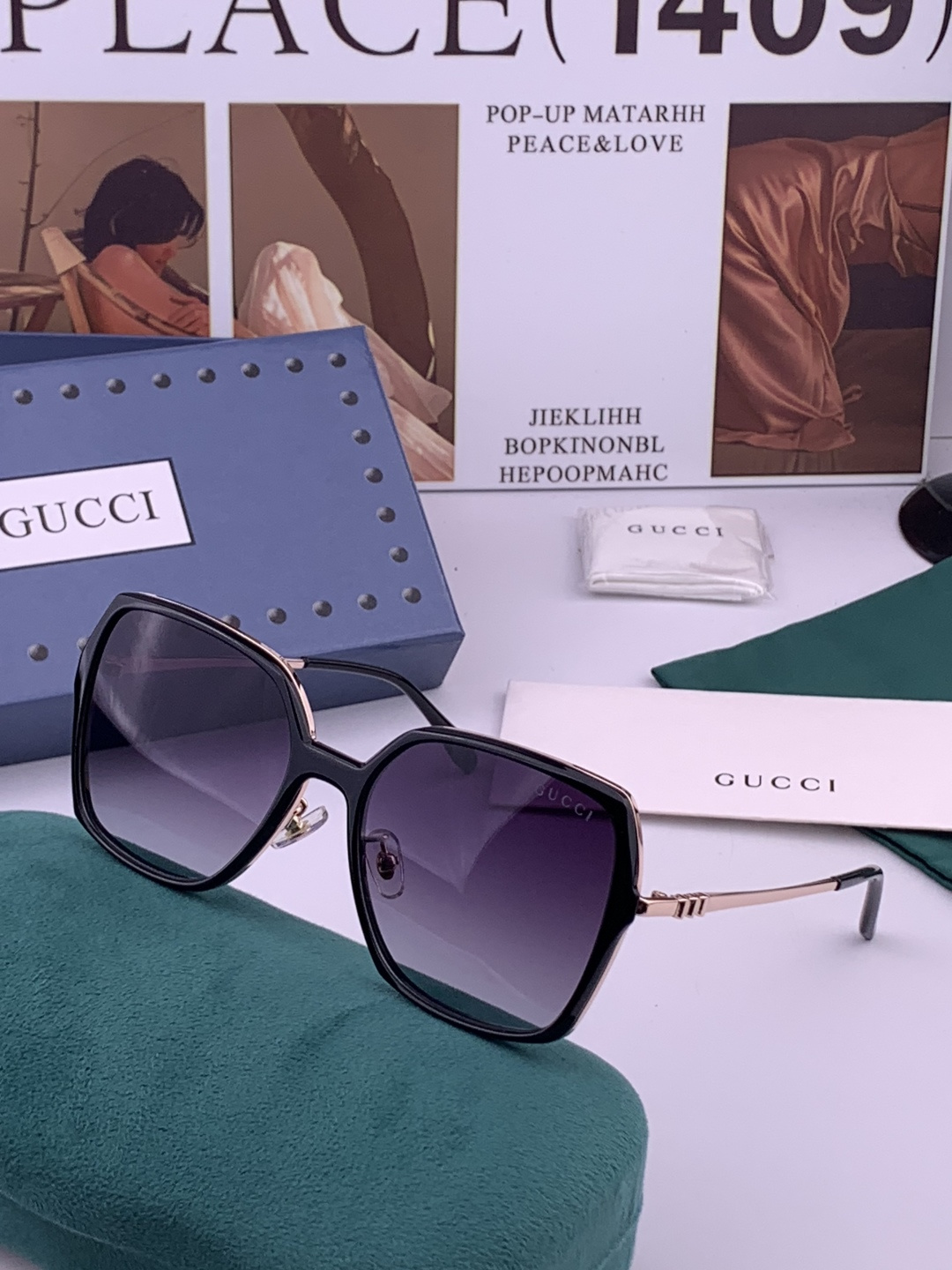🔺 【GUCCI-偏光太阳镜】开春新款 潮流爆款 时尚圆框偏光太阳镜 高品质 佩戴舒适 网红潮款墨镜 女