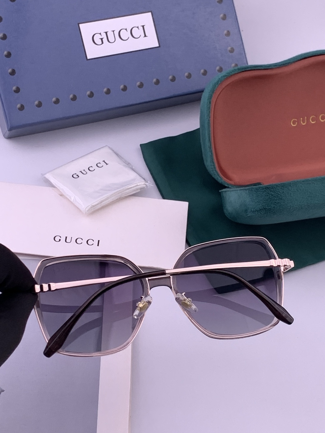 🔺 【GUCCI-偏光太阳镜】开春新款 潮流爆款 时尚圆框偏光太阳镜 高品质 佩戴舒适 网红潮款墨镜 女